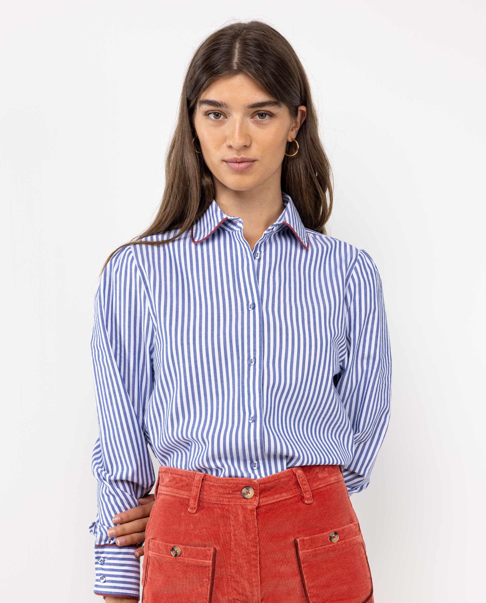 Camisa Pinpoint Raya Yale Azul MUJER OI 25-2