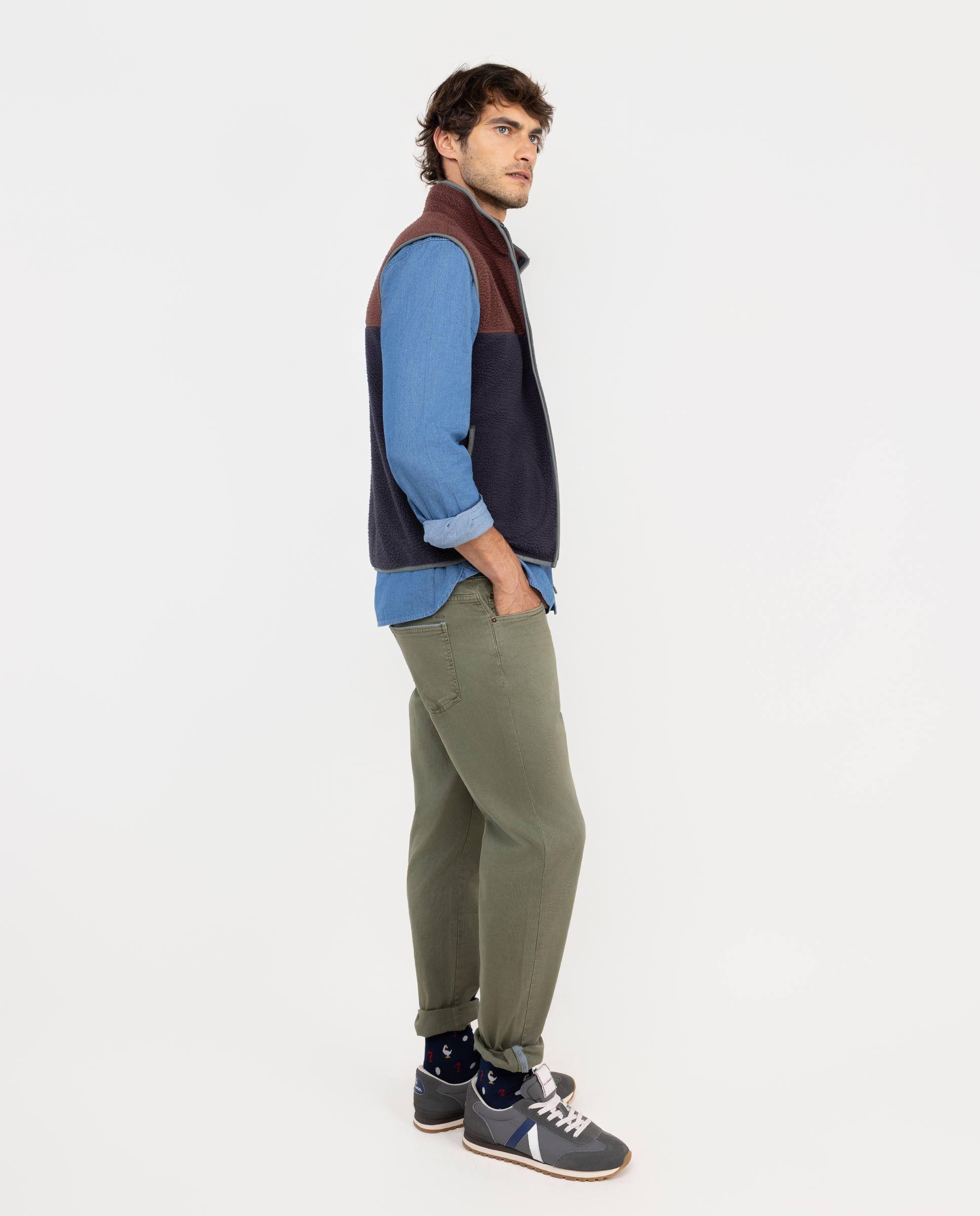 Chaleco Polar Color Block Burdeos Marino HOMBRE OI 25-2