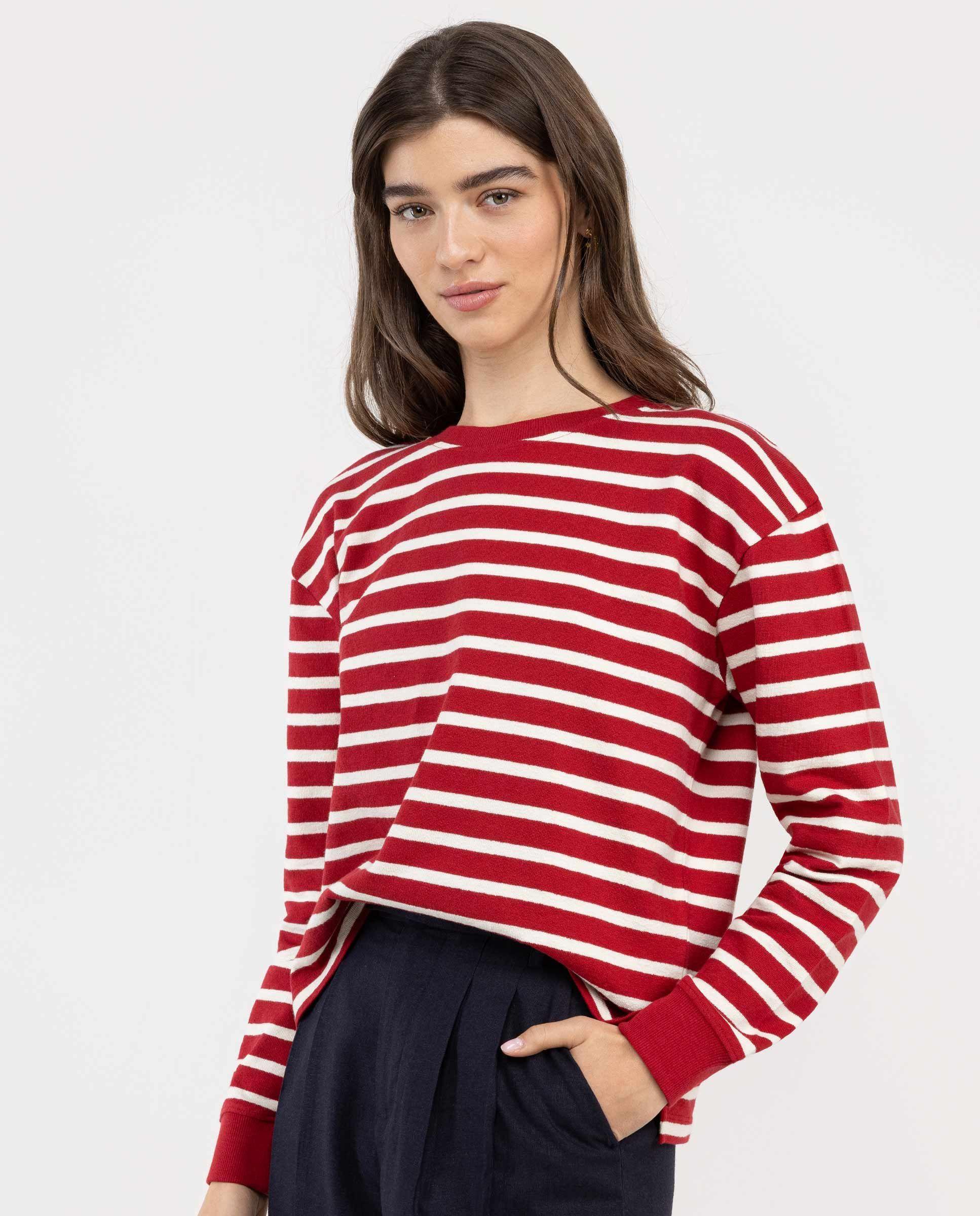 Sudadera Cuello Caja Rayas Rojo MUJER PV 26-0