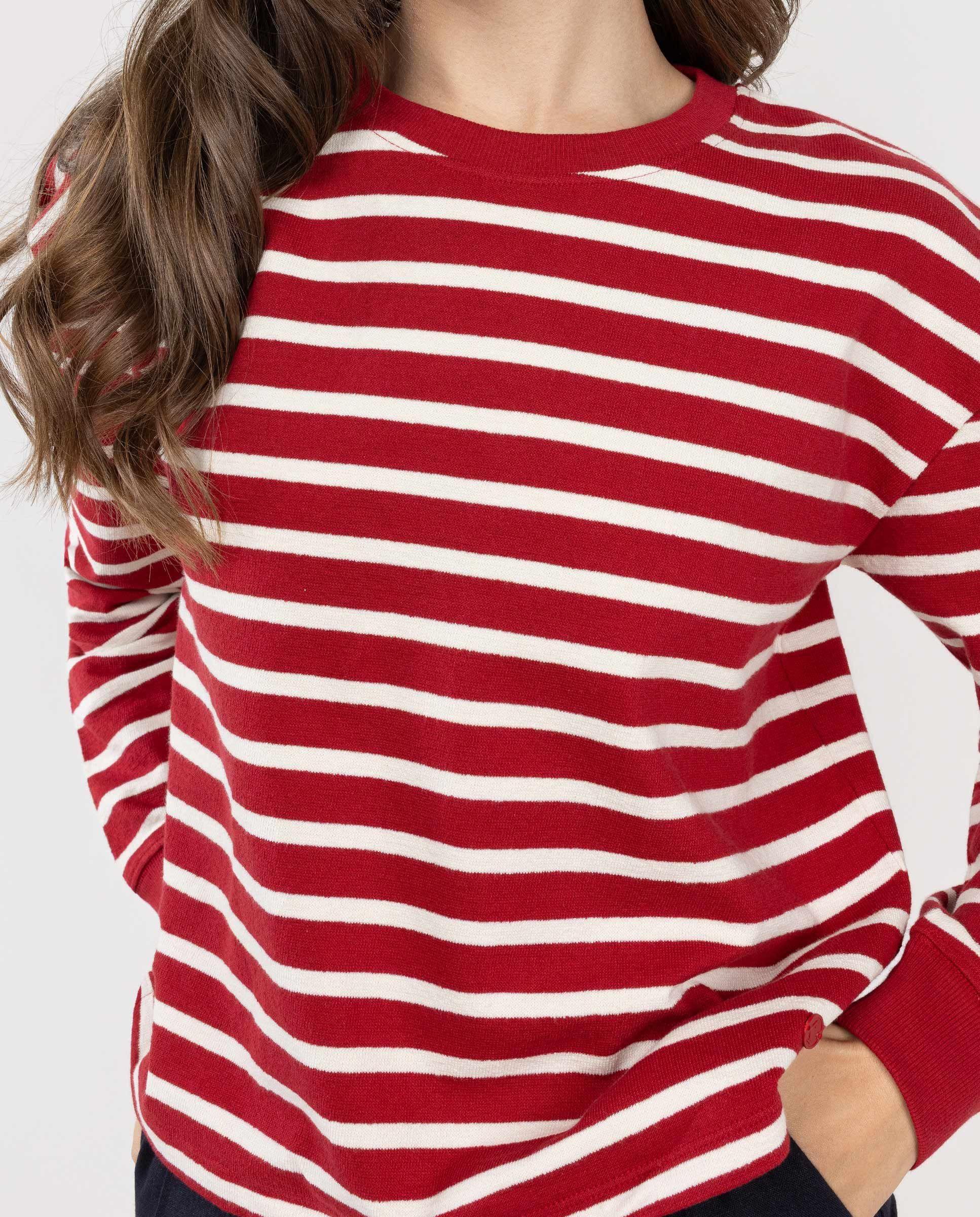 Sudadera Cuello Caja Rayas Rojo MUJER PV 26-1