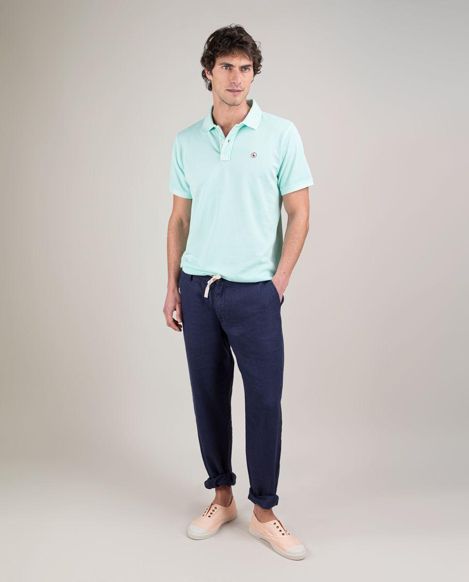 Polo Piqué Garment Dyed Aguamarina HOMBRE PV 25-1