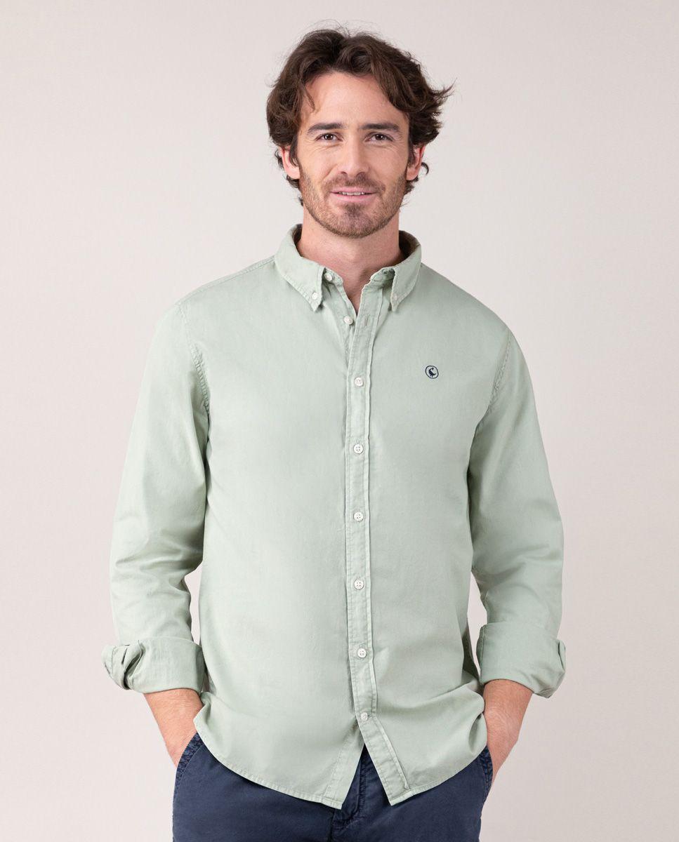 Camisa Algodón Garment Dyed Verde Claro LATAM-0