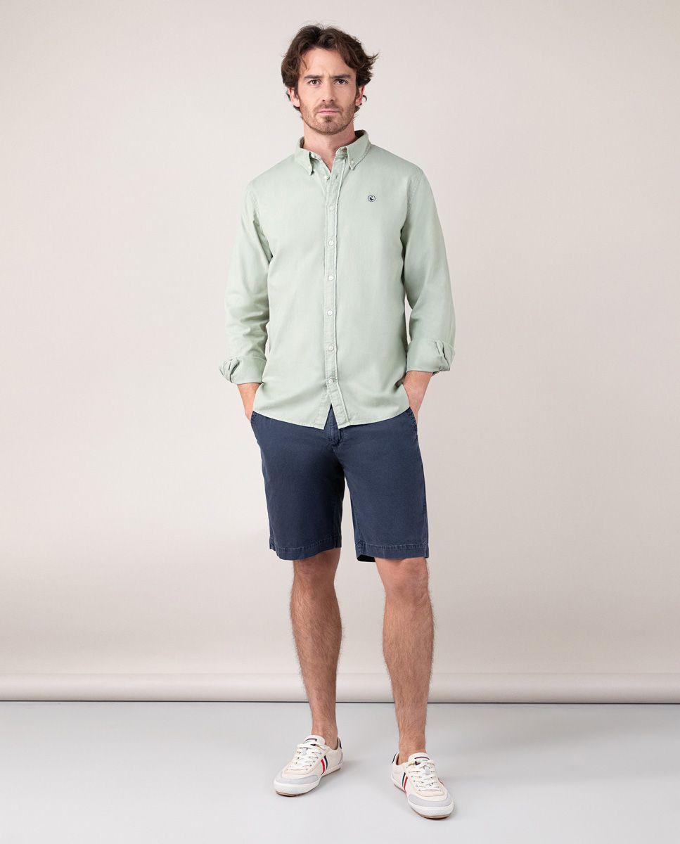 Camisa Algodón Garment Dyed Verde Claro LATAM-1
