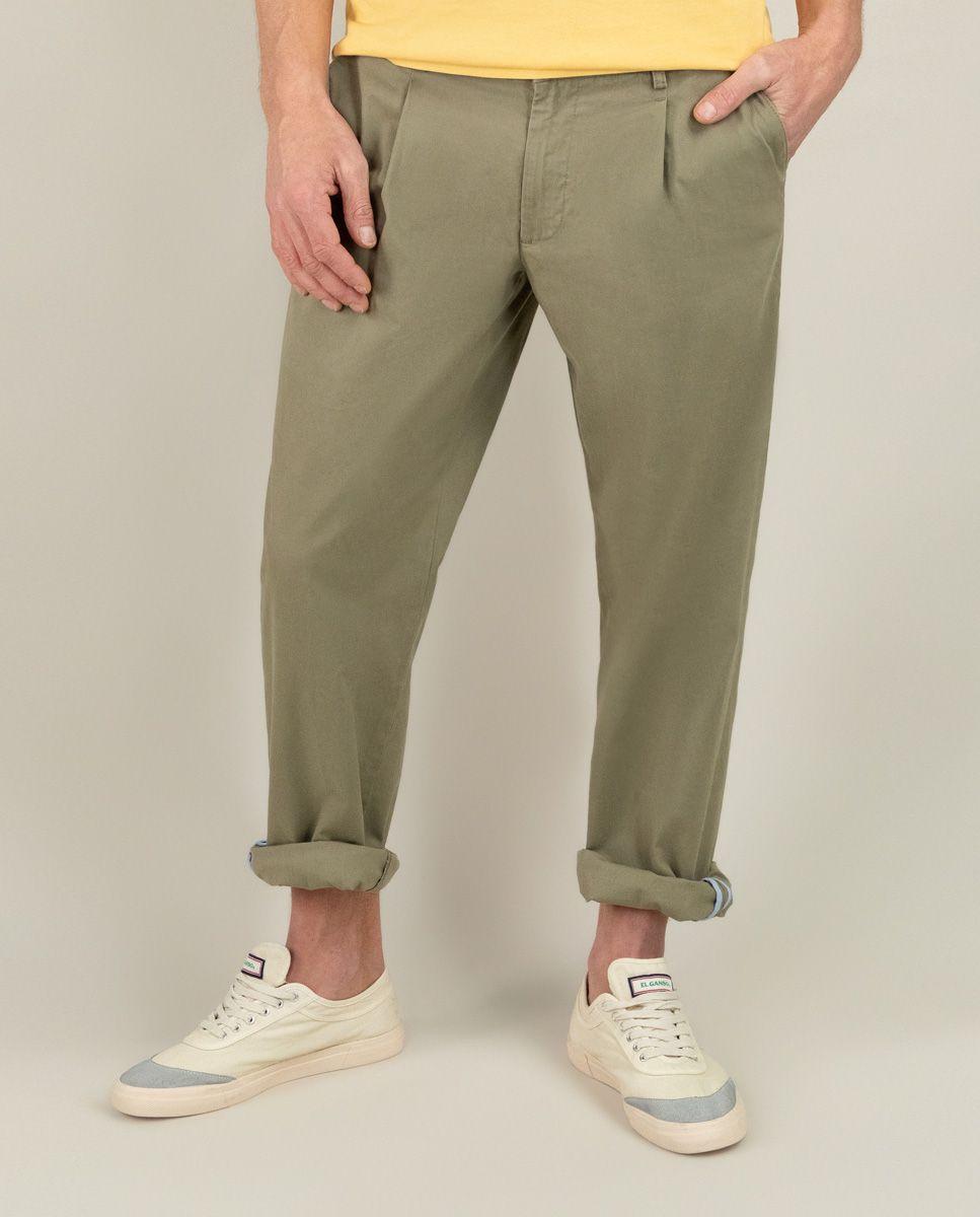 Pantalón Chino Pinzas Verde HOMBRE PV 25-0