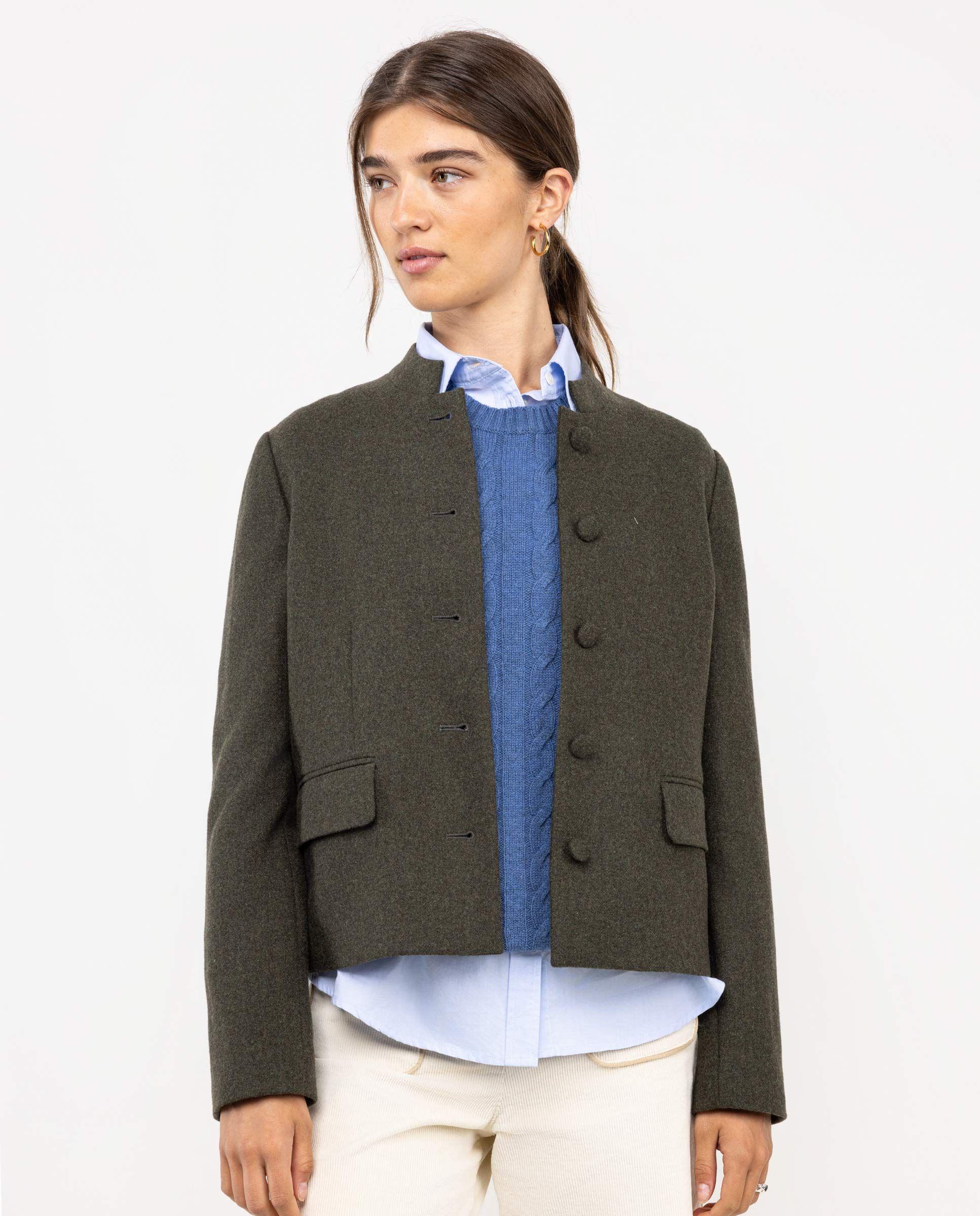 Chaqueta Corta Lana Verde MUJER OI 25-2