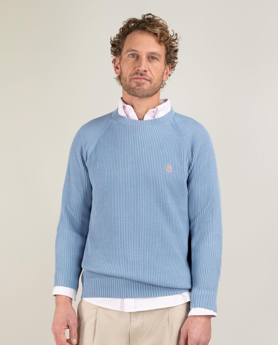 Jersey Punto Inglés Azul Medio HOMBRE PV 25-0