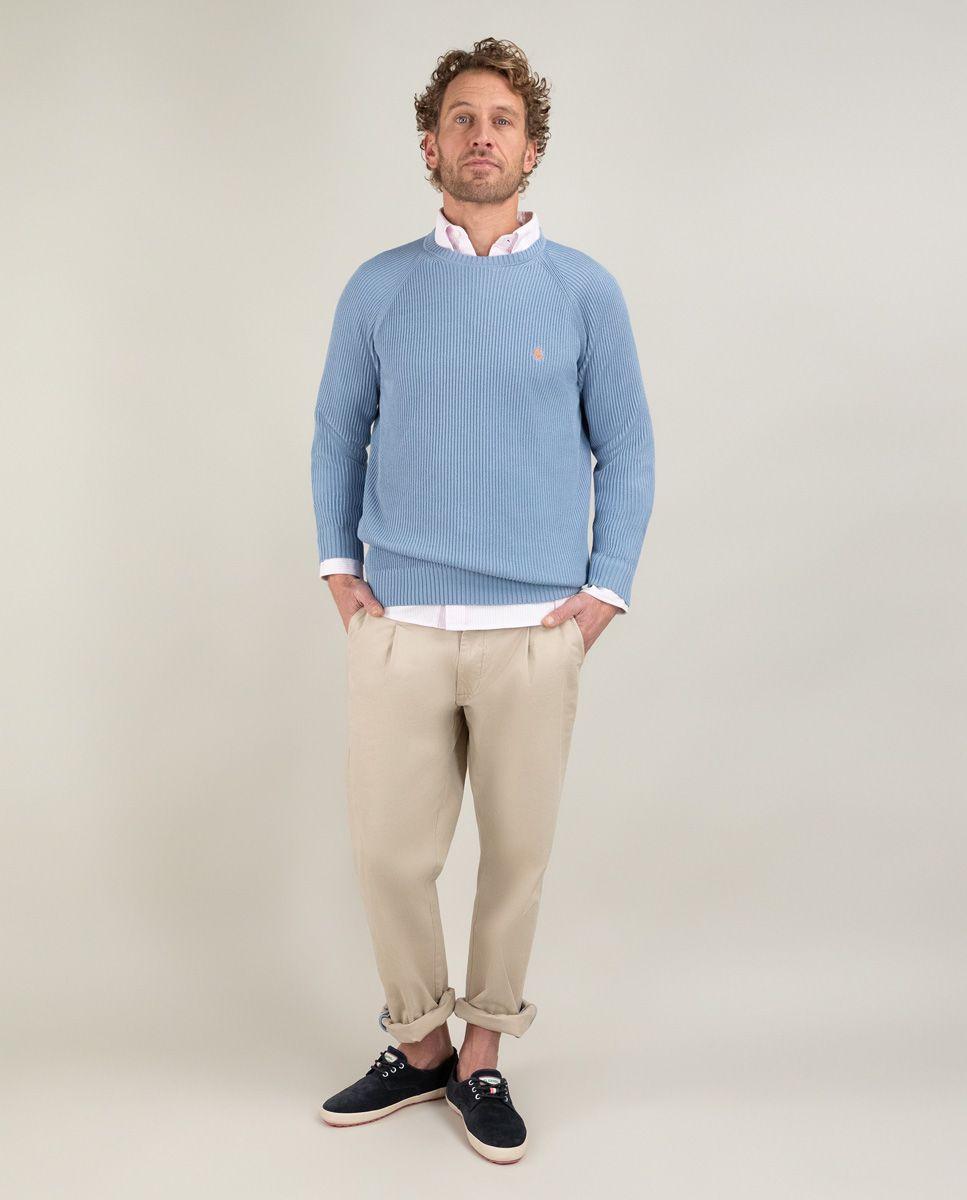 Jersey Punto Inglés Azul Medio HOMBRE PV 25-1