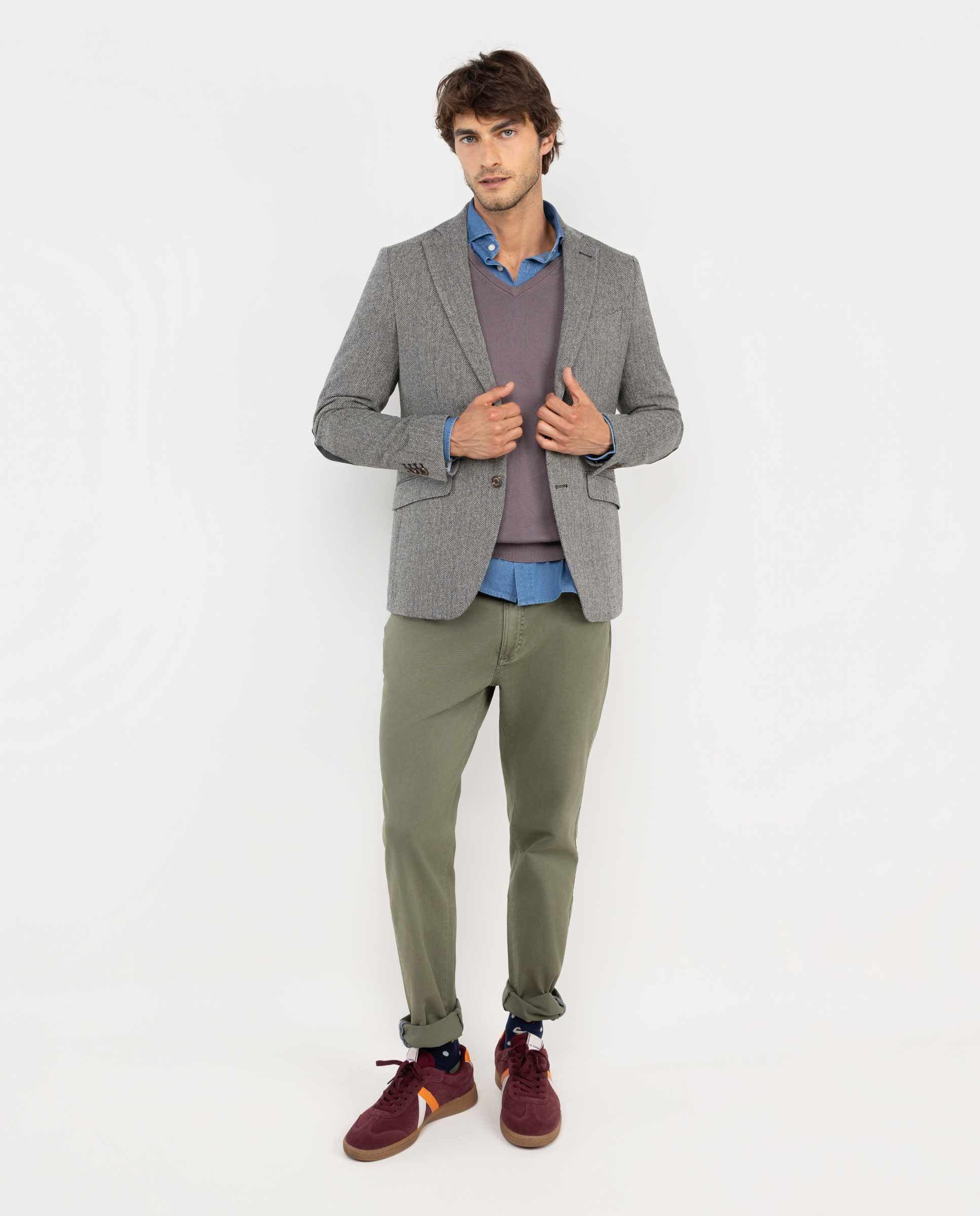 Americana Espiga Lana Gris HOMBRE OI 25-2