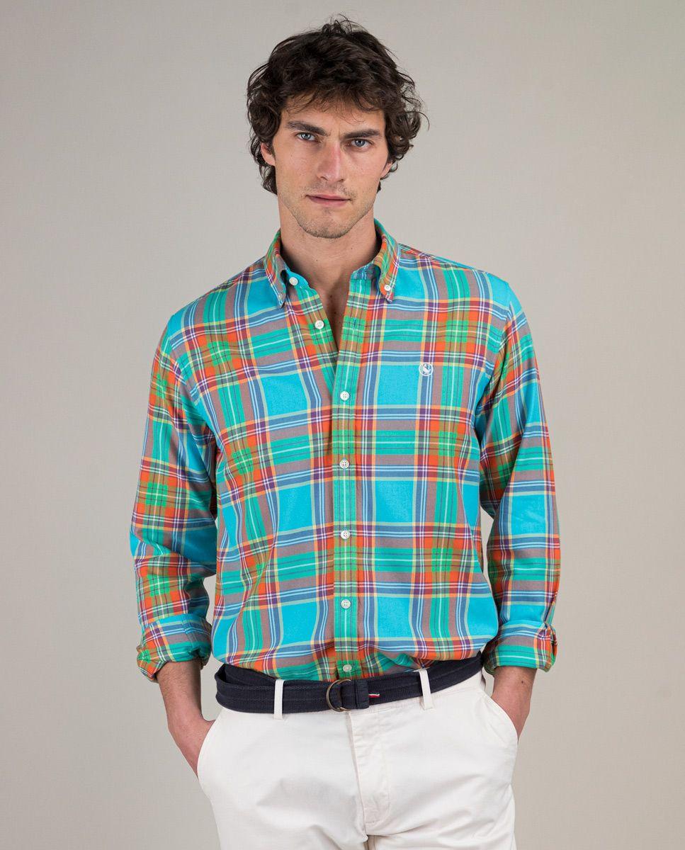Camisa Tartán Turquesa HOMBRE PV 25-1