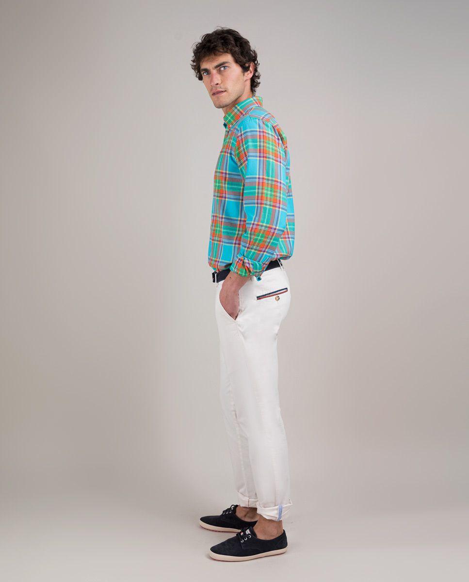 Camisa Tartán Turquesa HOMBRE PV 25-2