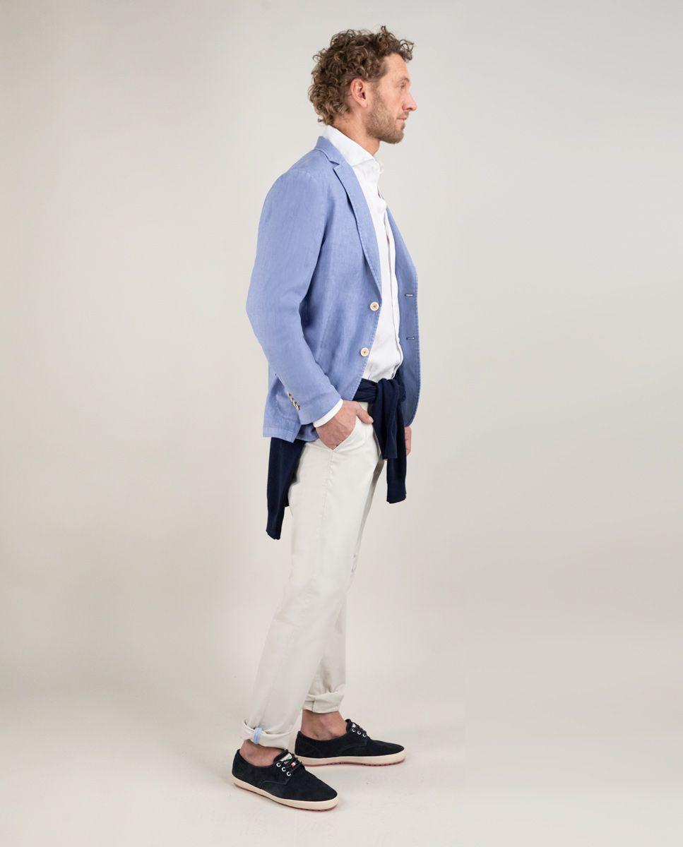 Americana Lino Garment Dyed Azul HOMBRE PV 25-2