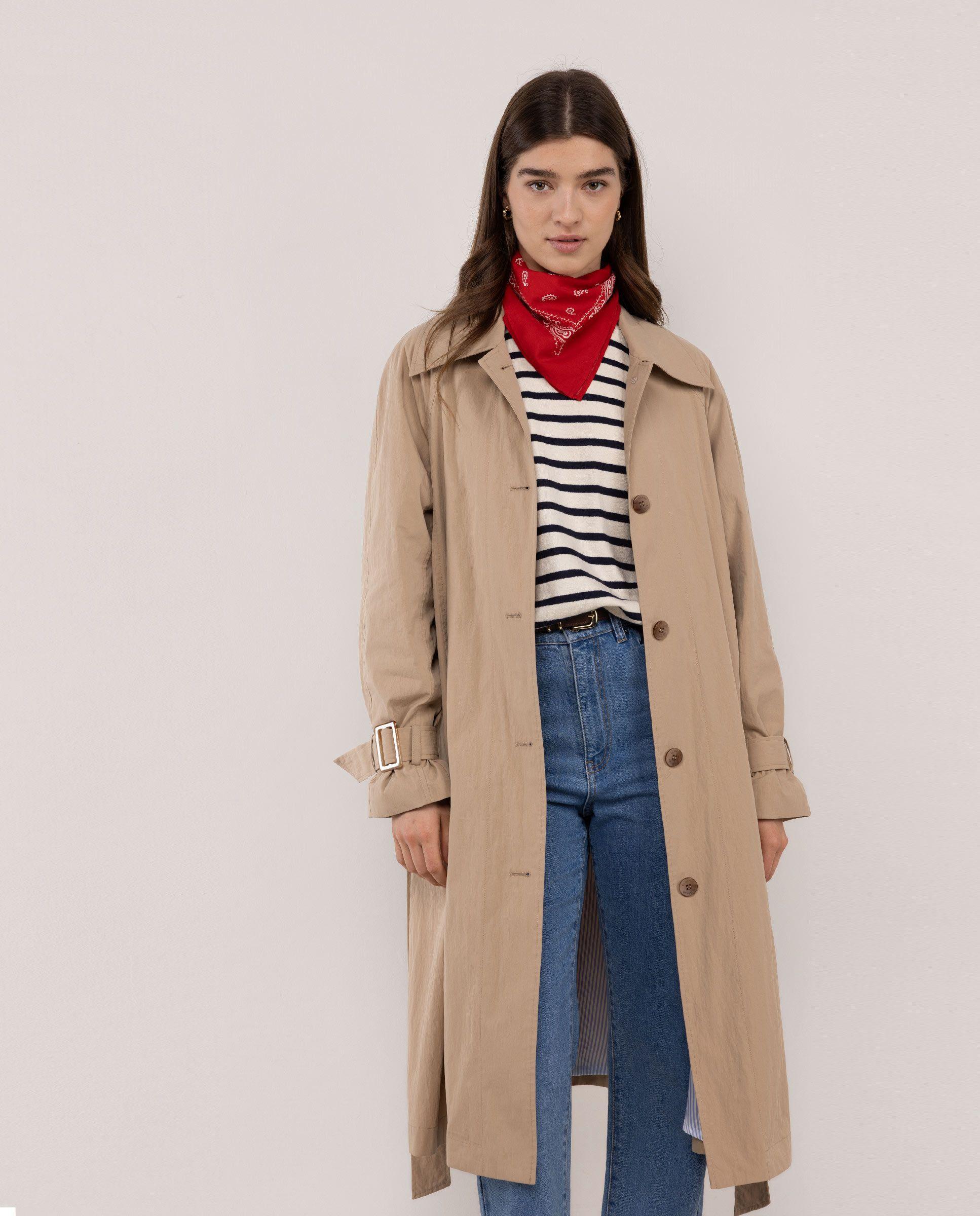 Gabardina Ava Algodón Larga Beige MUJER PV 26-2