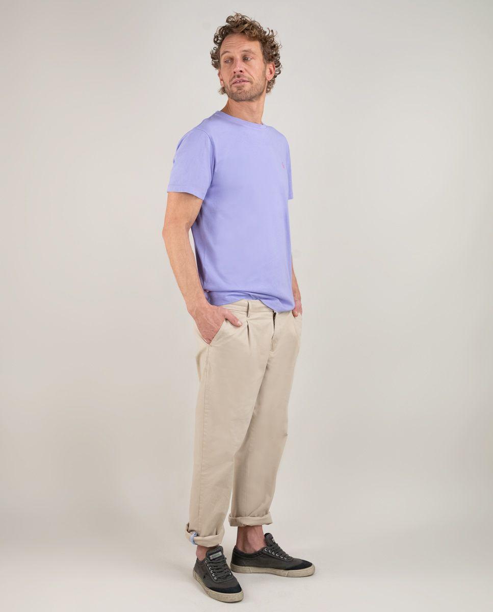 Camiseta Cuello Caja Garment Dyed Lila HOMBRE PV 25-2