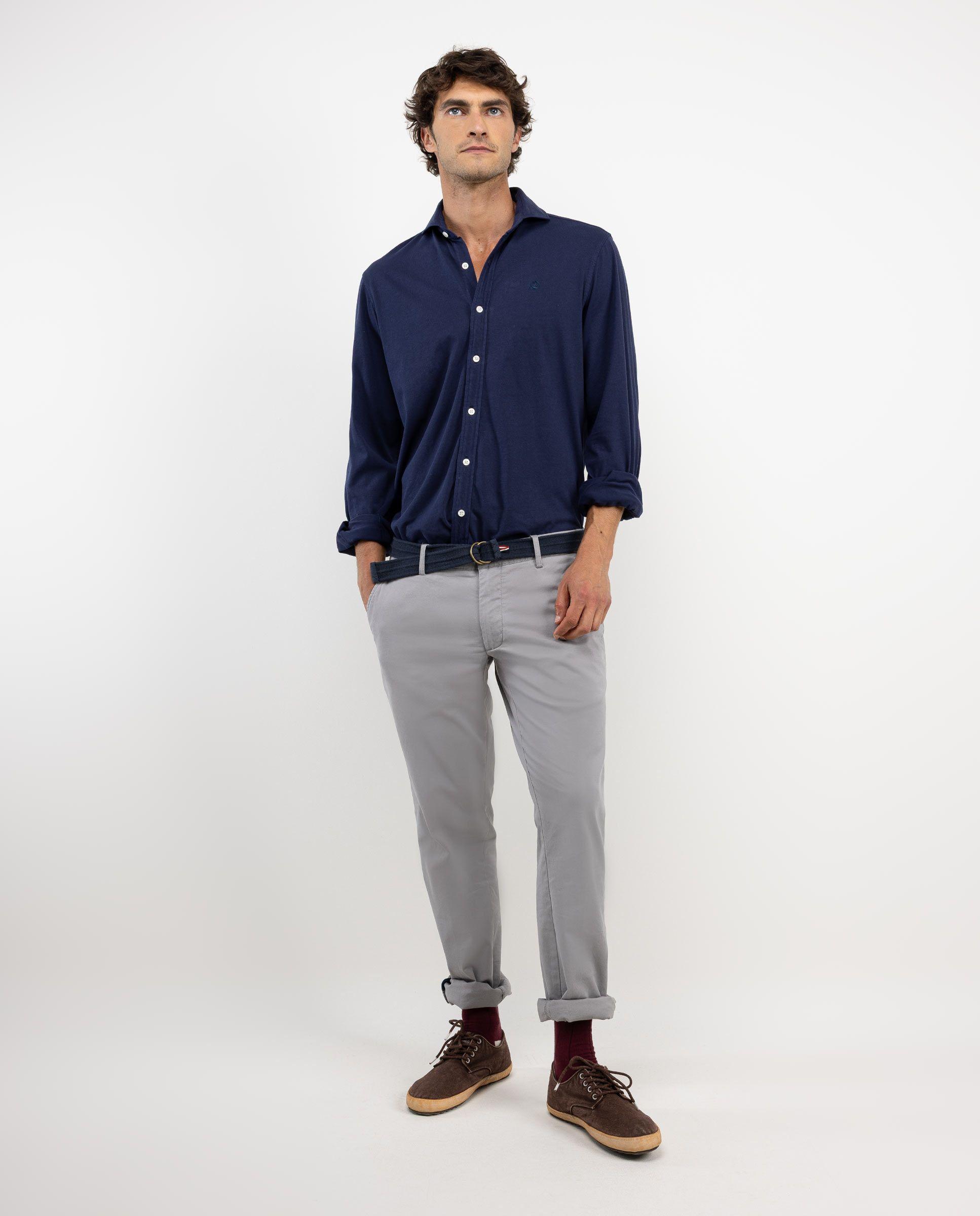 Camisa Punto Algodón Marino HOMBRE OI 25-0