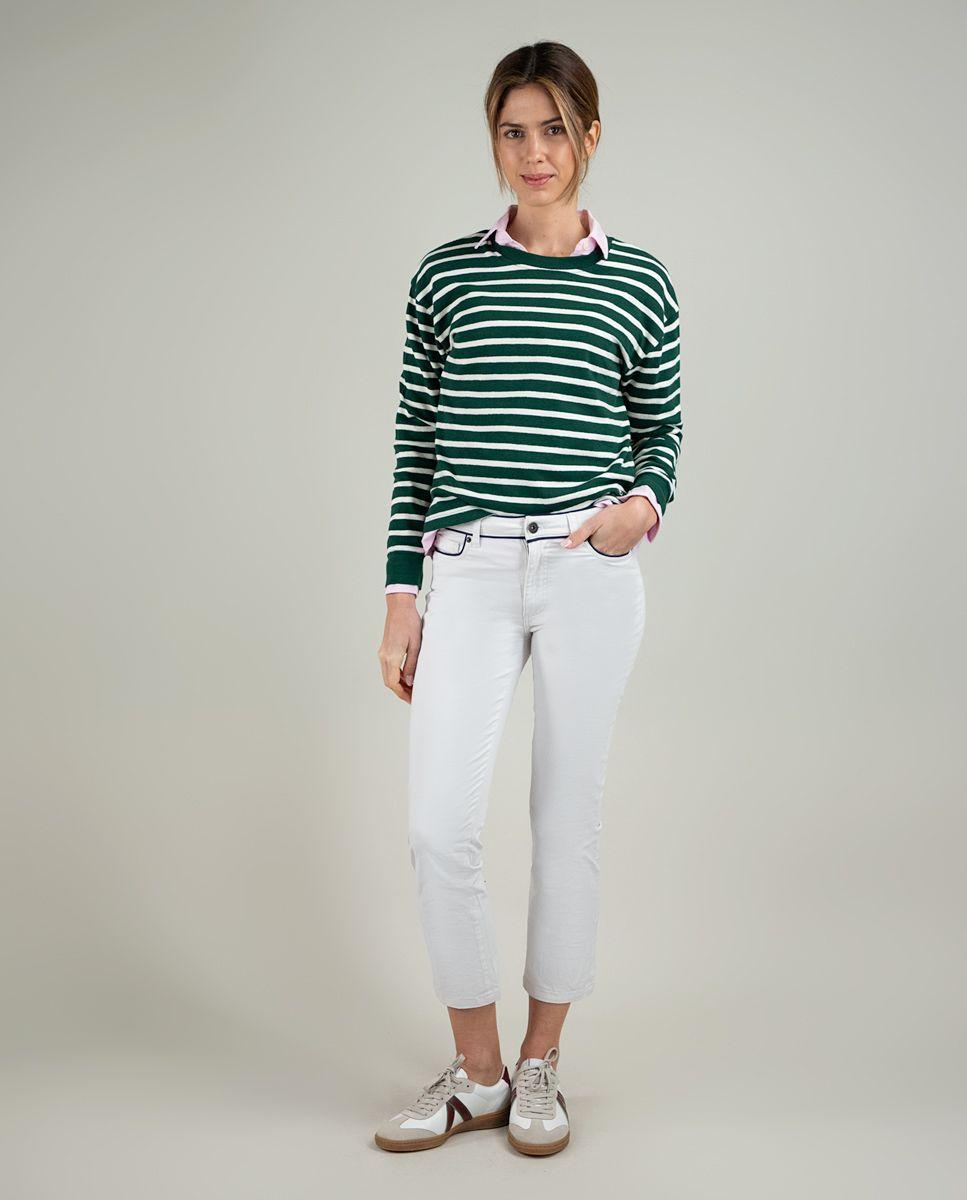 Sudadera Marinera Verde Raya Cruda MUJER PV 25-2