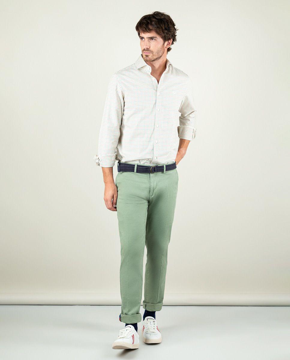Pantalón Chino Básico Verde Claro-2