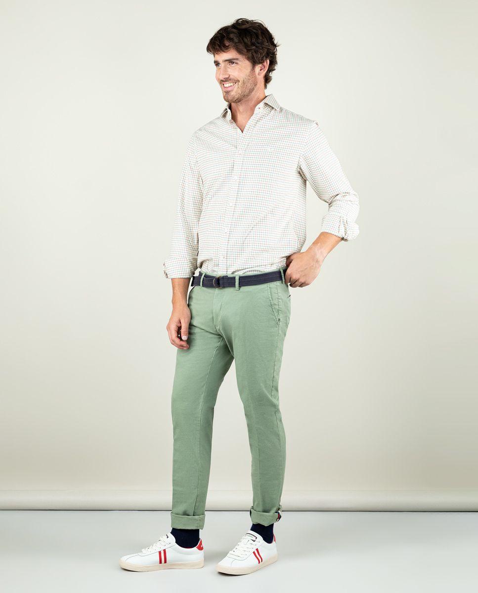 Pantalón Chino Básico Verde Claro-3