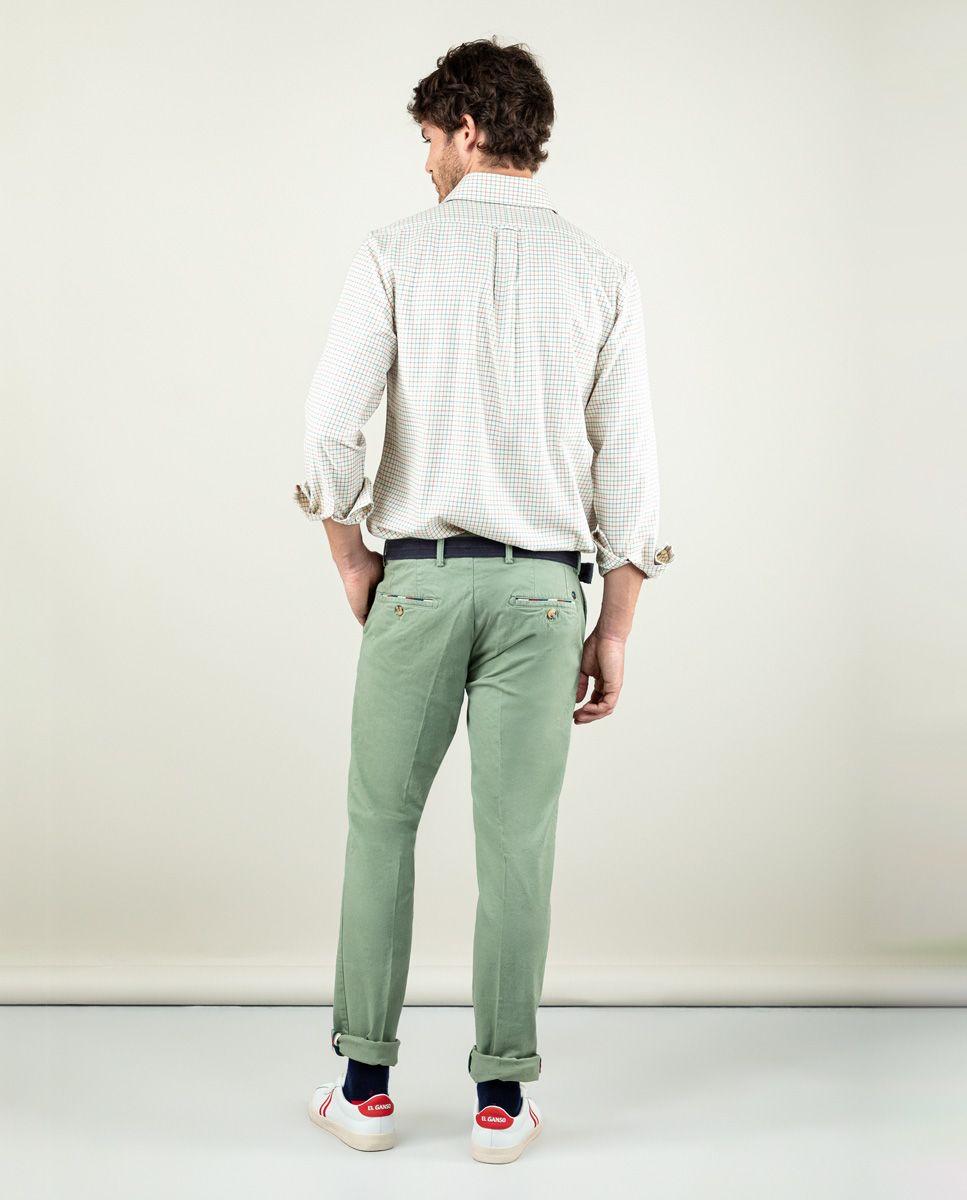 Pantalón Chino Básico Verde Claro-4