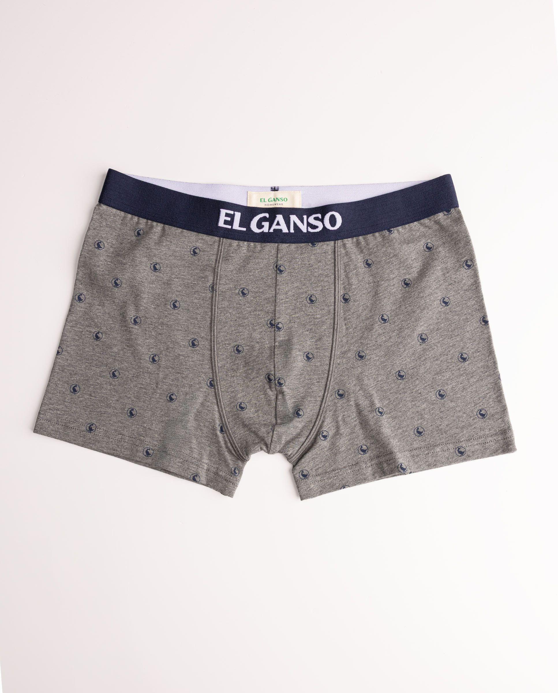 Pack Boxer Punto Liso Gris Melange  Blanco Print Gansos UNISEX OI 25-0