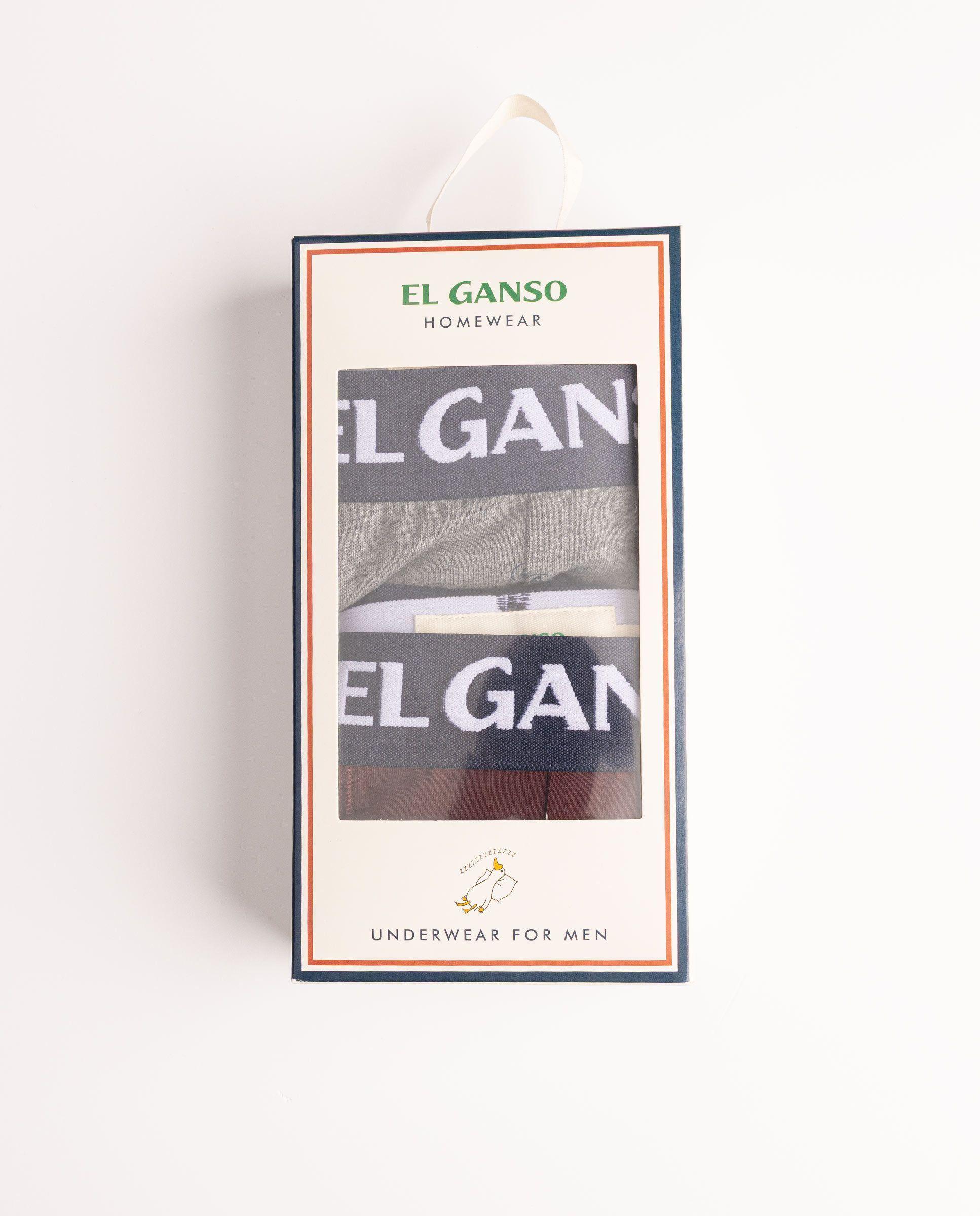 Pack Boxer Punto Liso Gris Melange  Blanco Print Gansos UNISEX OI 25-1