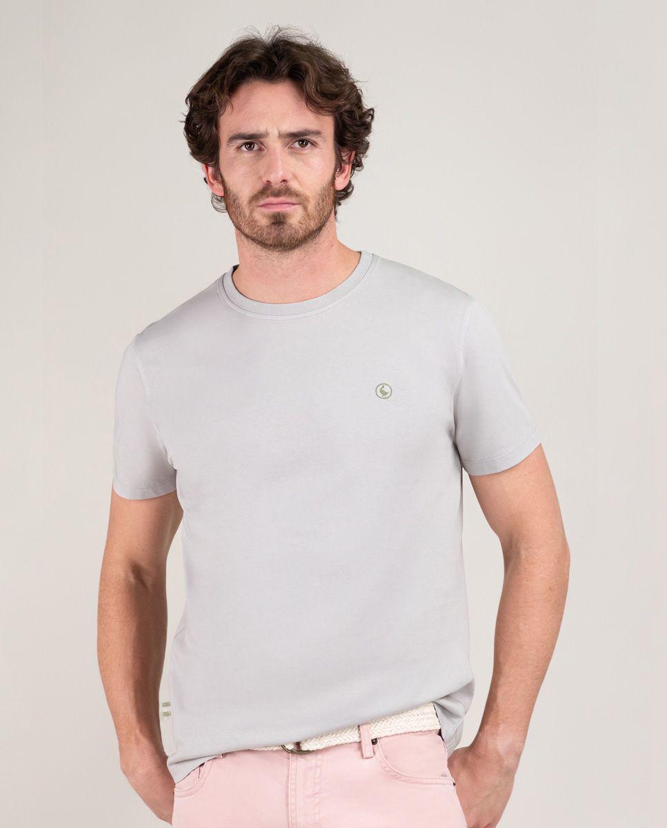 Camiseta Cuello Caja Garment Dyed Gris HOMBRE PV 25-2