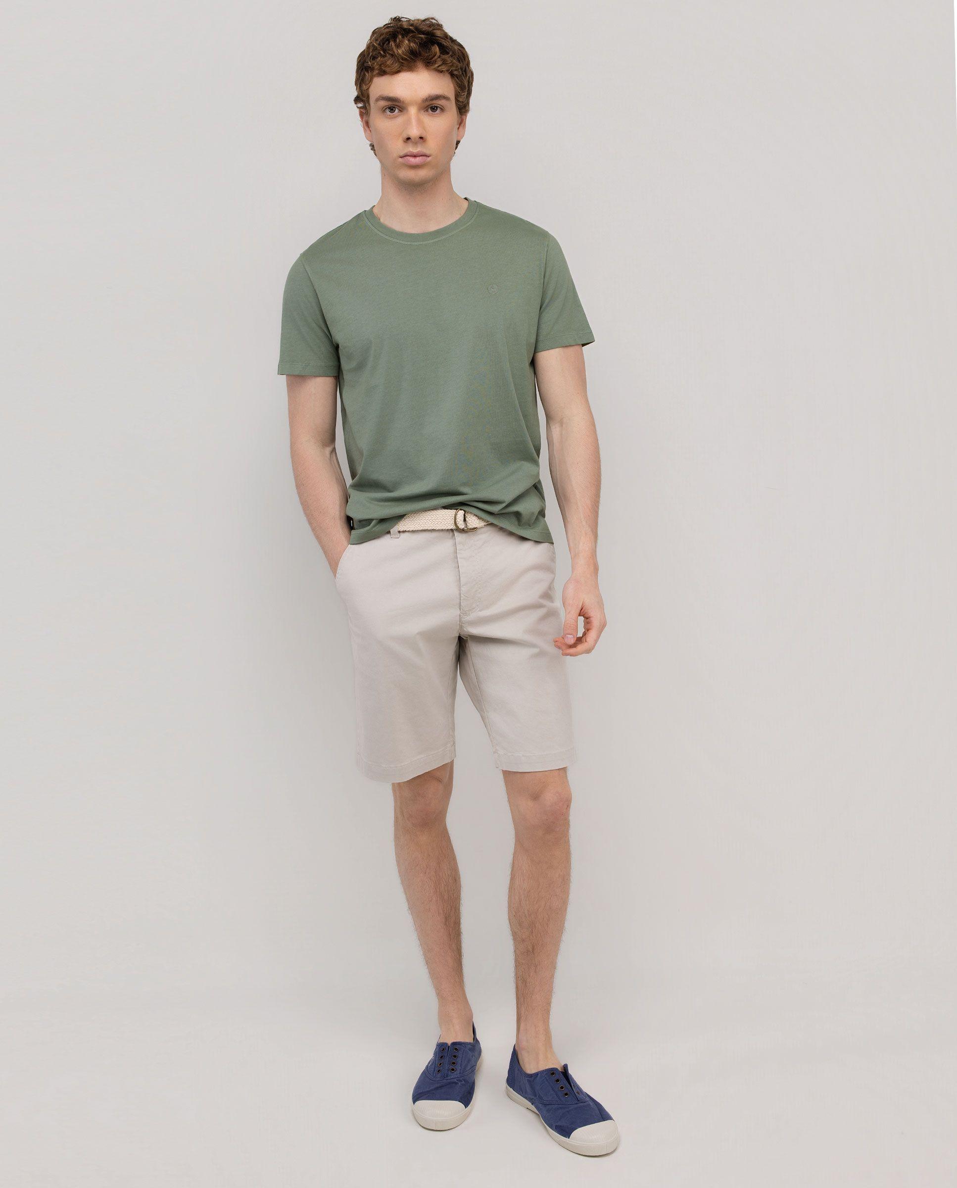 Camiseta Básica Garment Dyed Verde HOMBRE PV 26-0