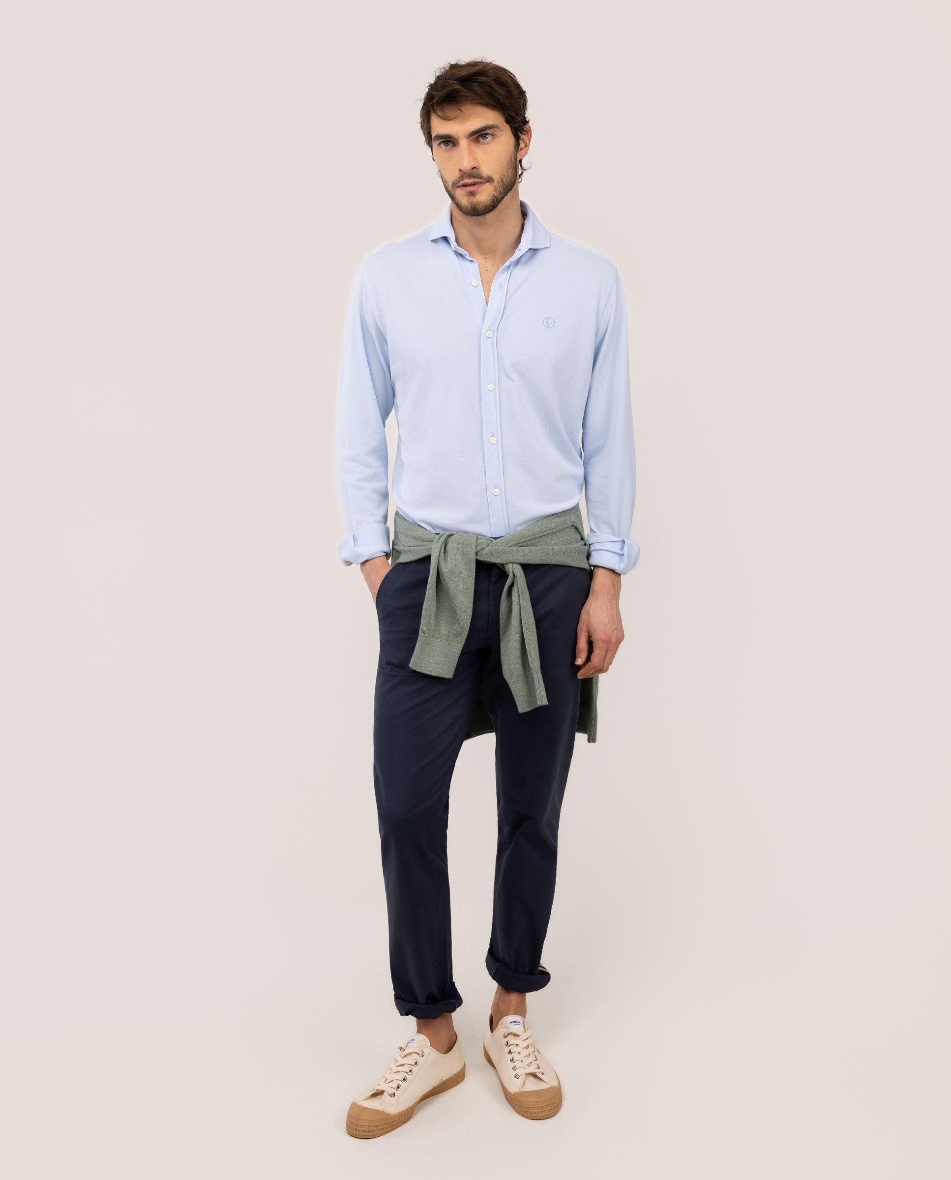Camisa Piqué Celeste HOMBRE PV 26-0