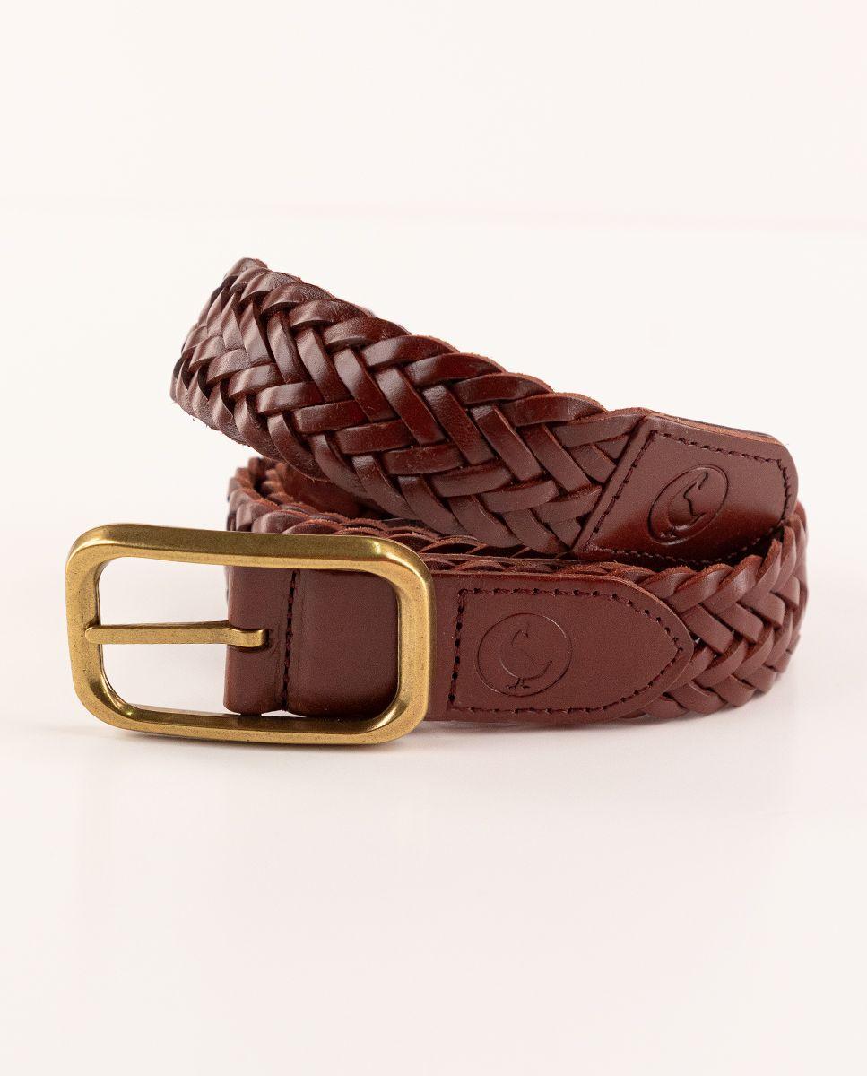 Cinturón Piel Trenzado Marrón  PV 25-0