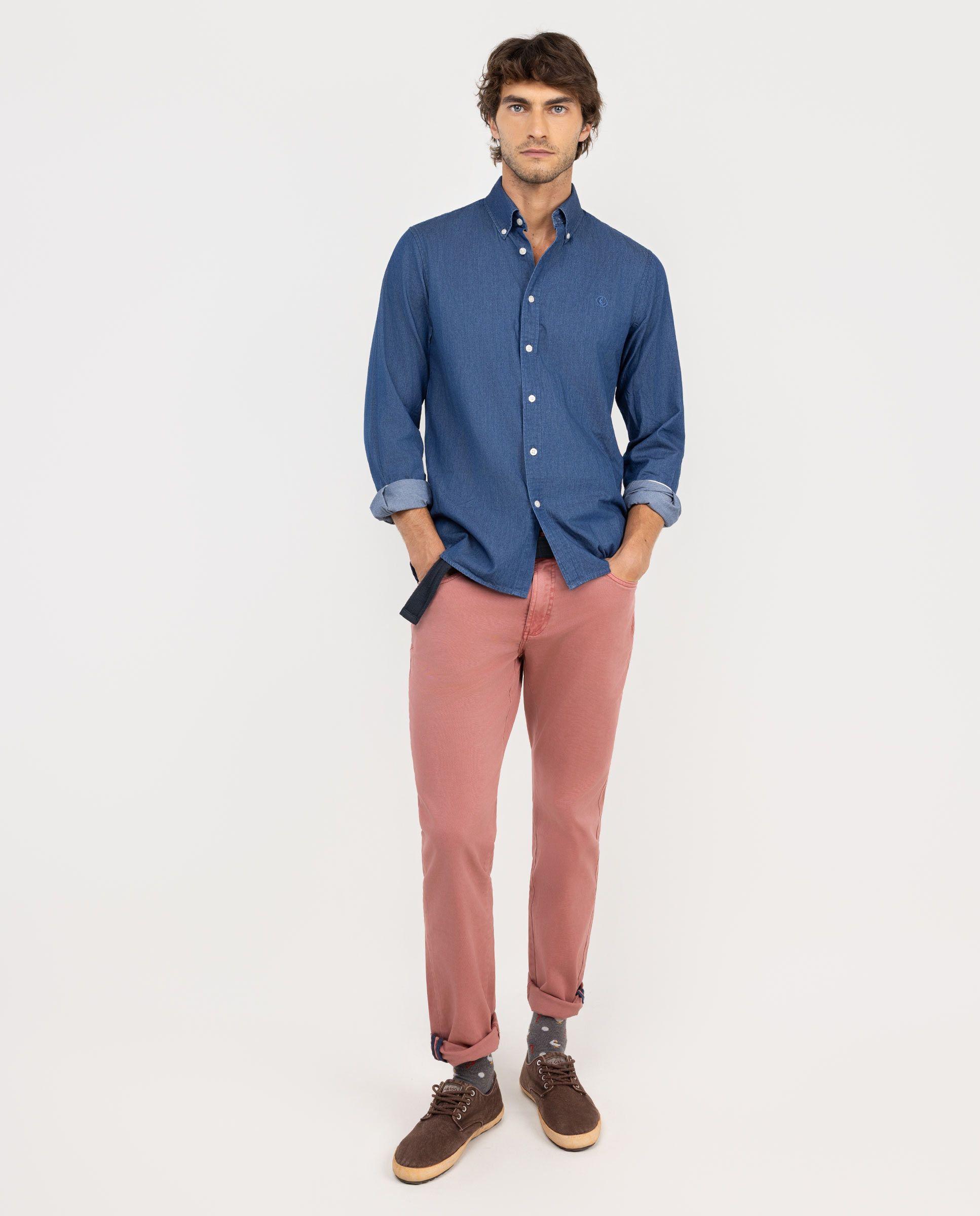Camisa Denim Algodón Marino HOMBRE OI 25-1
