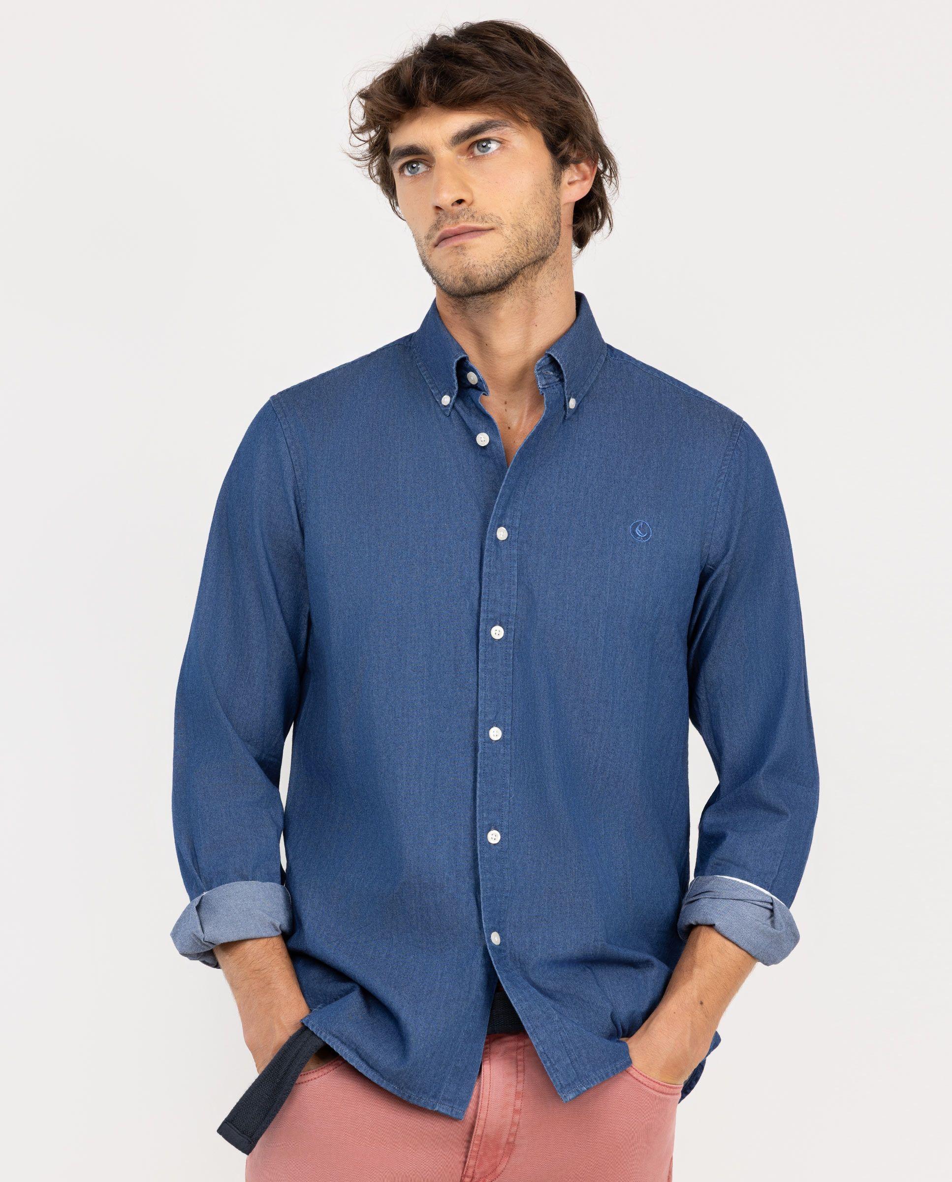 Camisa Denim Algodón Marino HOMBRE OI 25-2