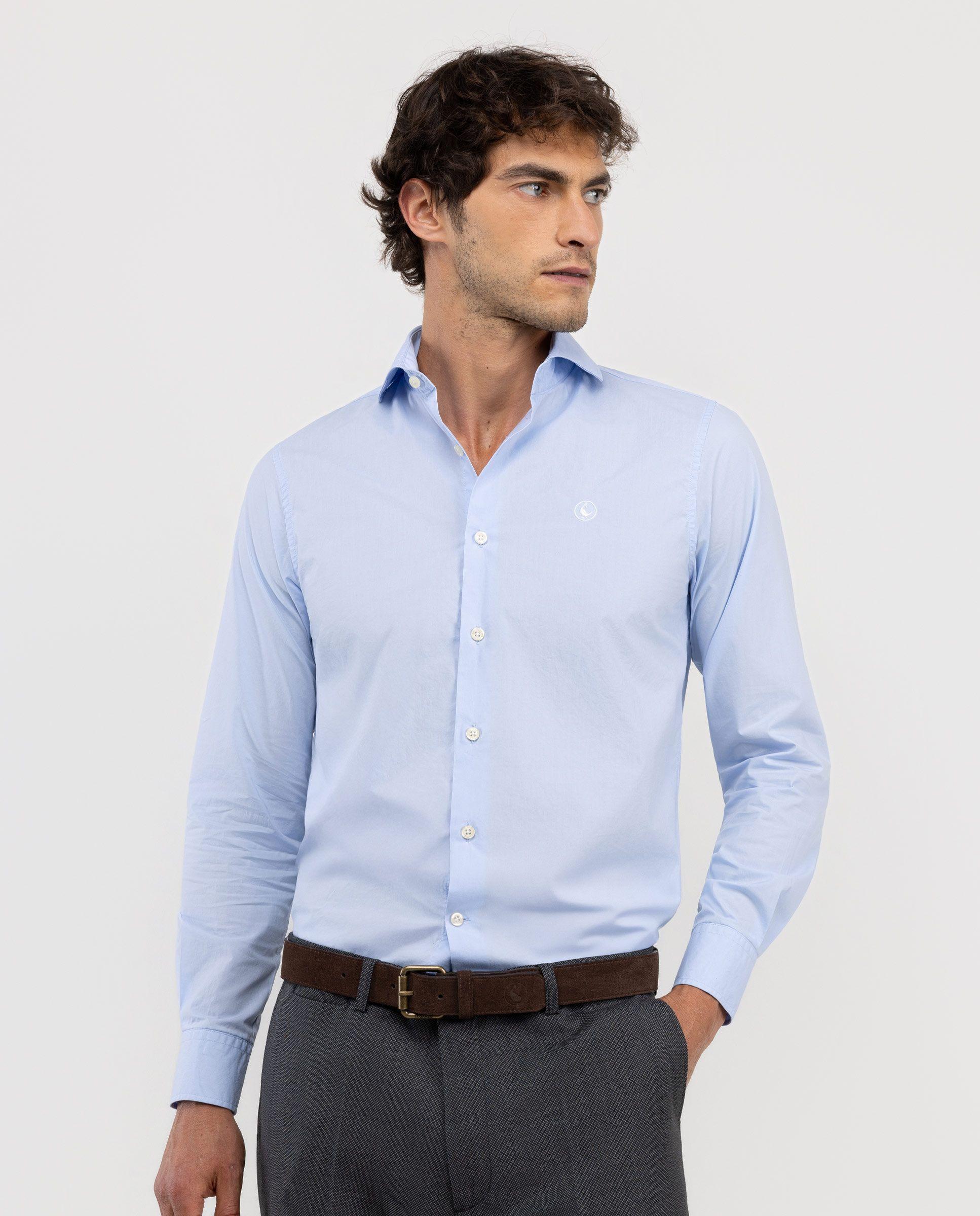 Camisa Back to Work Popelín Celeste HOMBRE OI 25-0