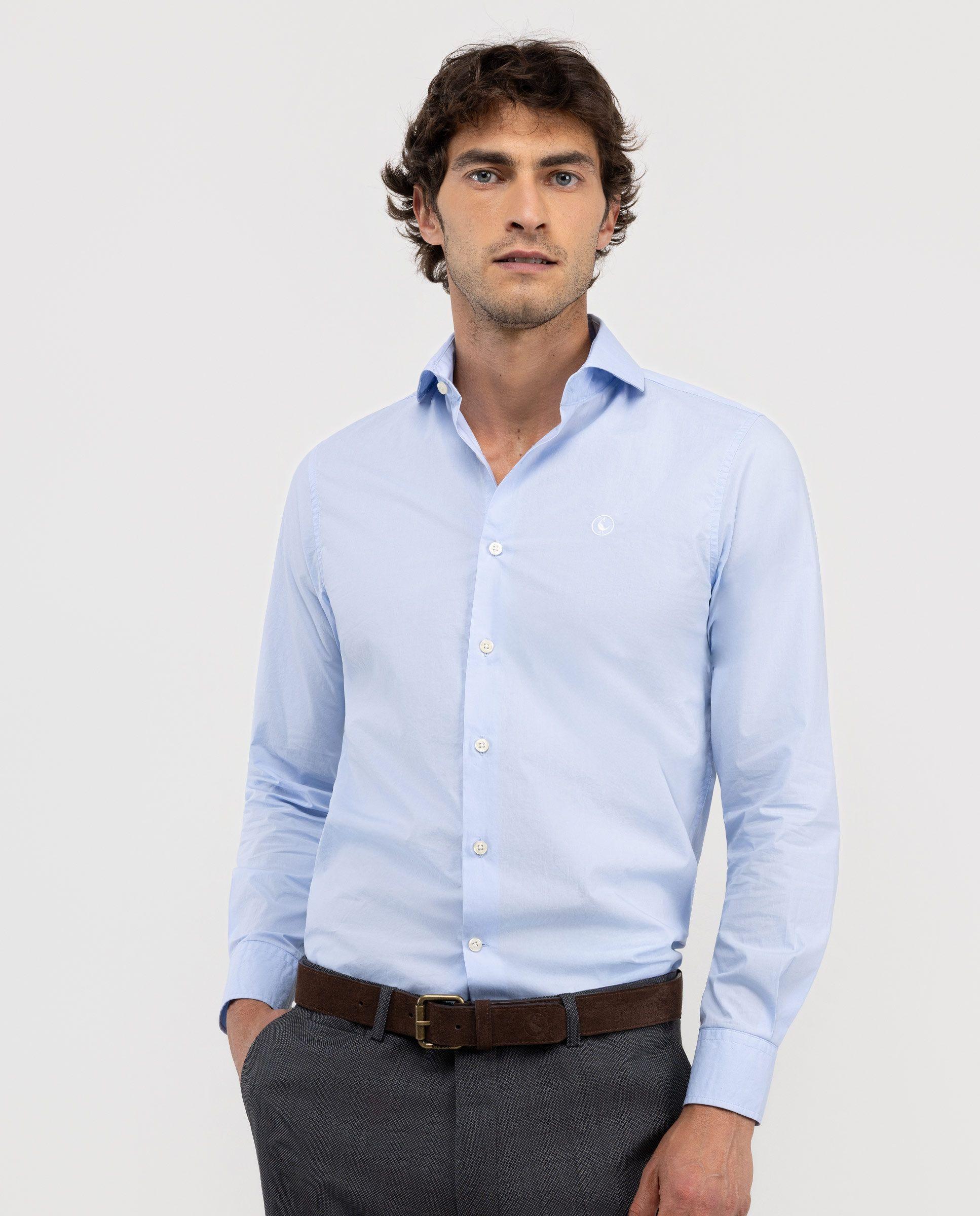 Camisa Back to Work Popelín Celeste HOMBRE OI 25-1