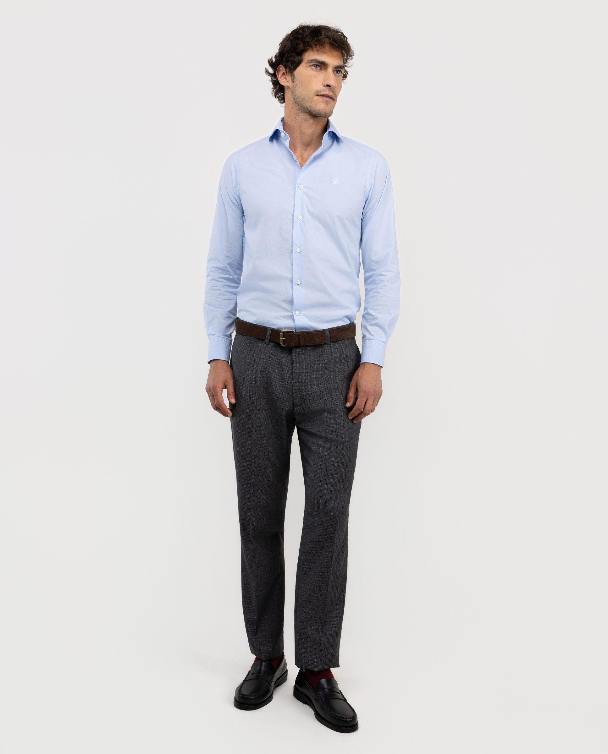 Camisa Back to Work Popelín Celeste HOMBRE OI 25-2