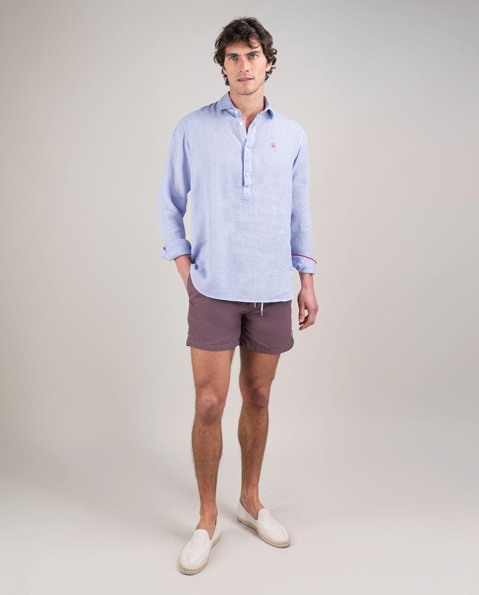 Bañador Liso Garment Dyed Berenjena HOMBRE PV 25-0