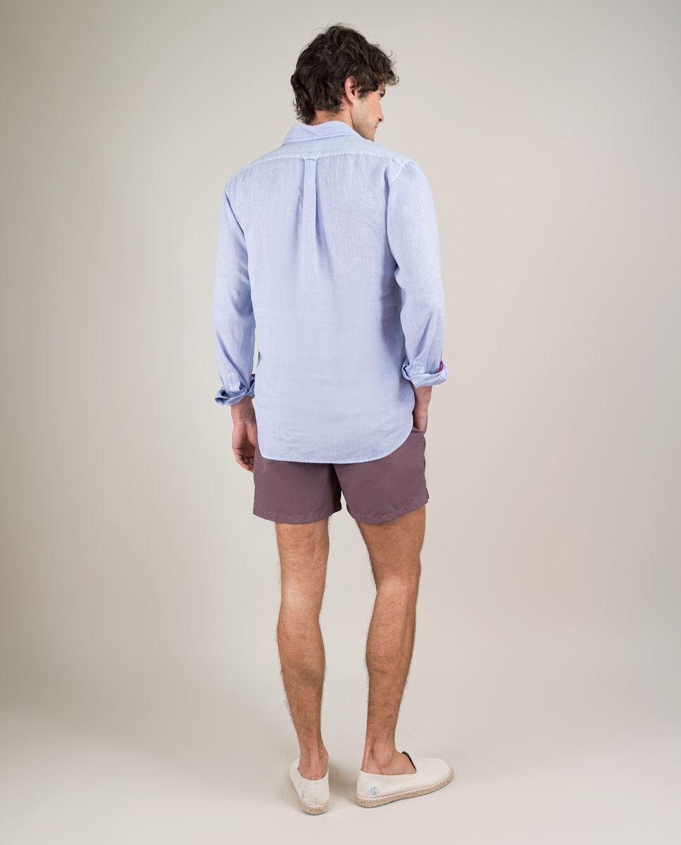 Bañador Liso Garment Dyed Berenjena HOMBRE PV 25-2