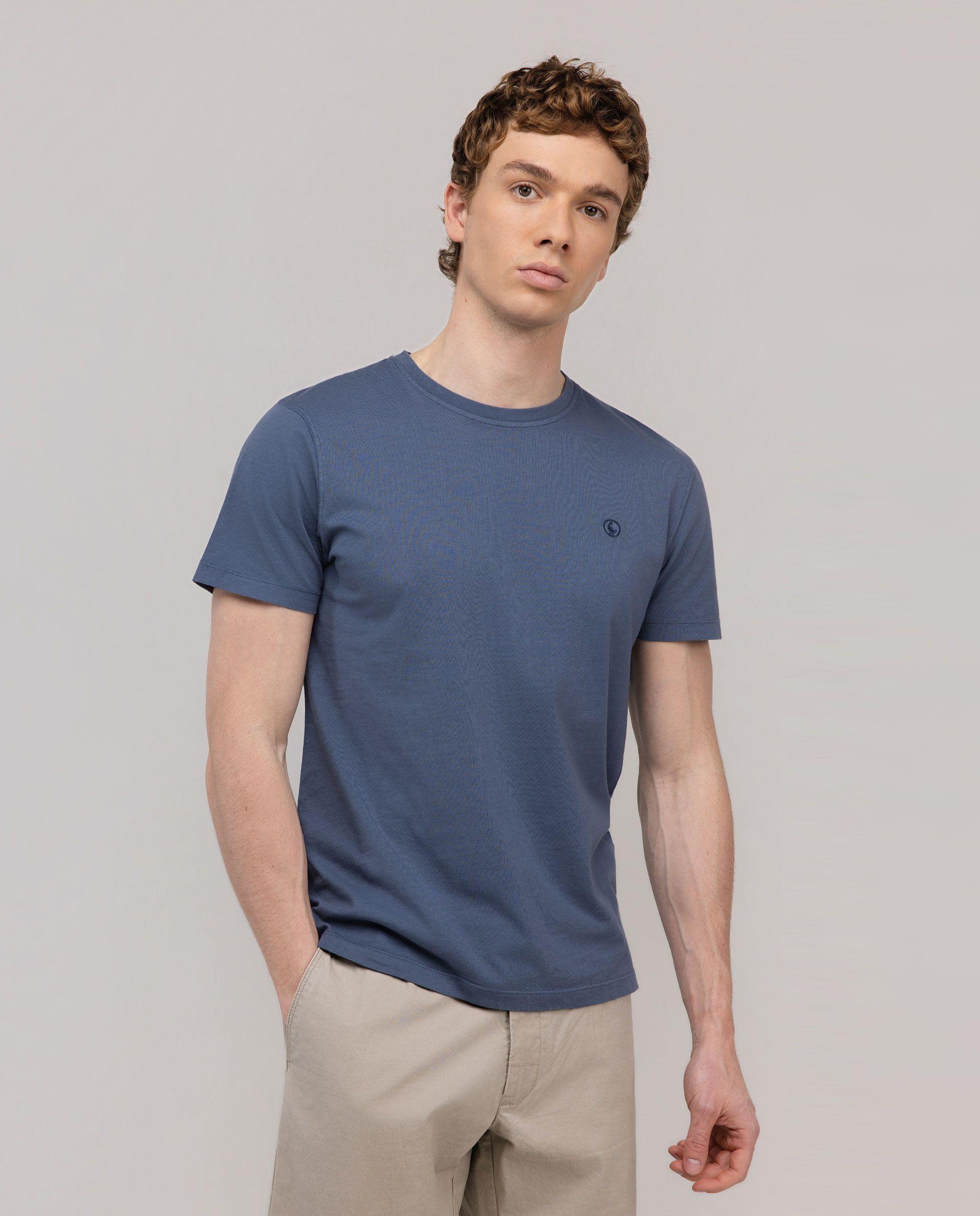 Camiseta Básica Garment Dyed Petróleo HOMBRE PV 26-0