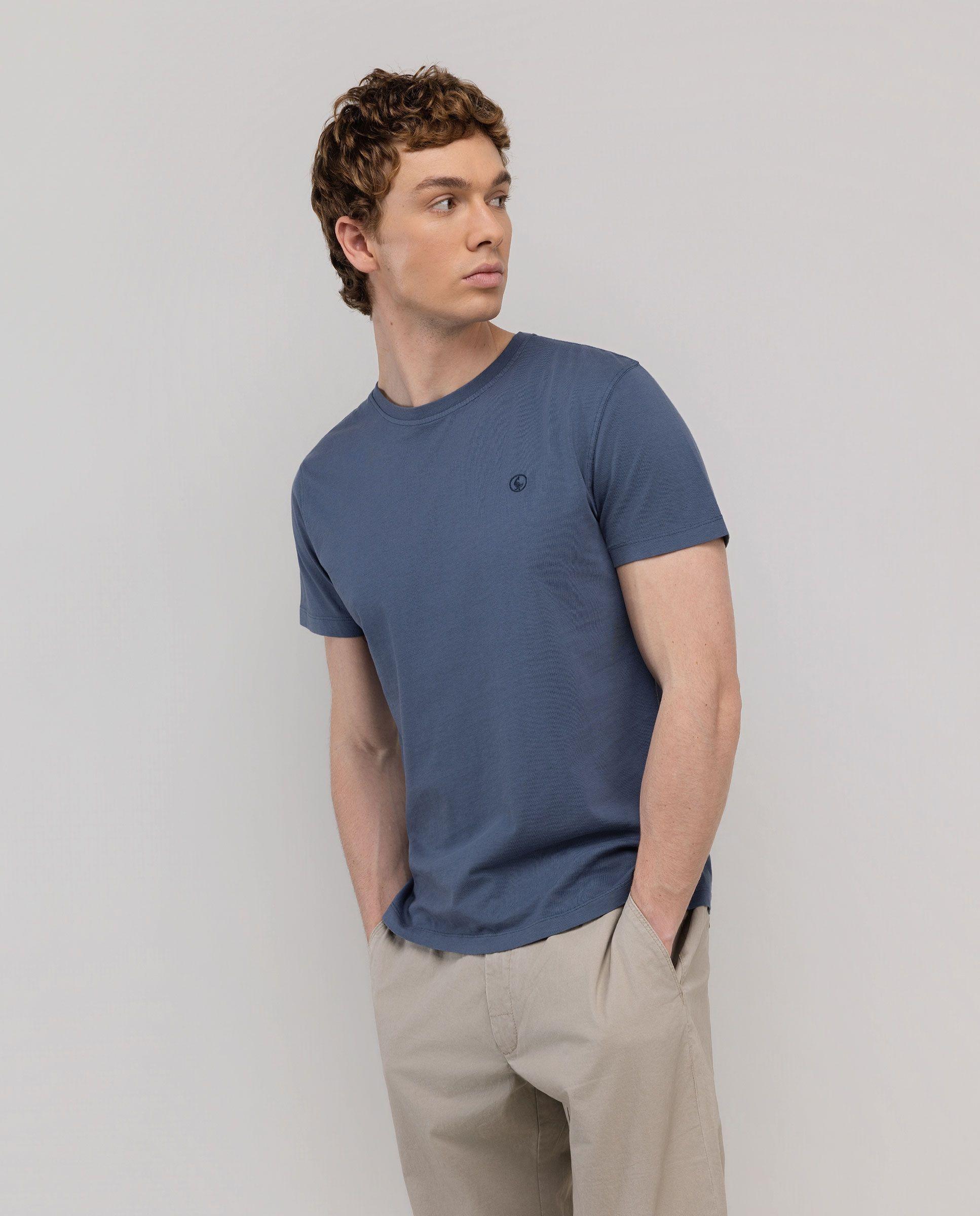 Camiseta Básica Garment Dyed Petróleo HOMBRE PV 26-2