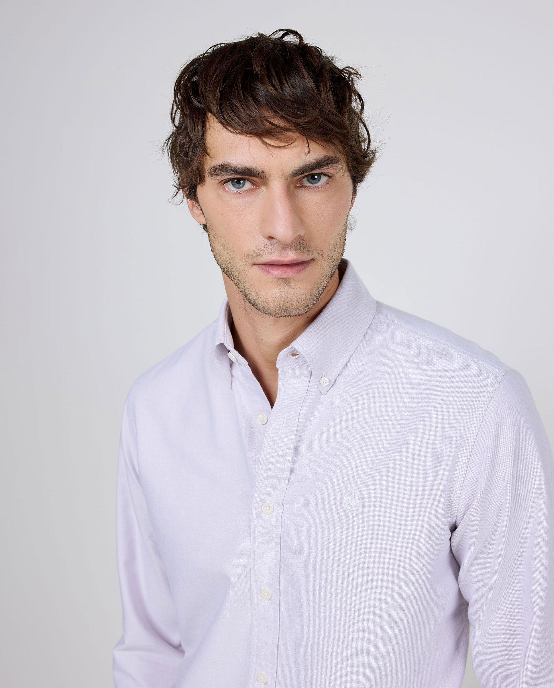 Camisa Oxford Liso Rosa Oscuro HOMBRE PV 26-2
