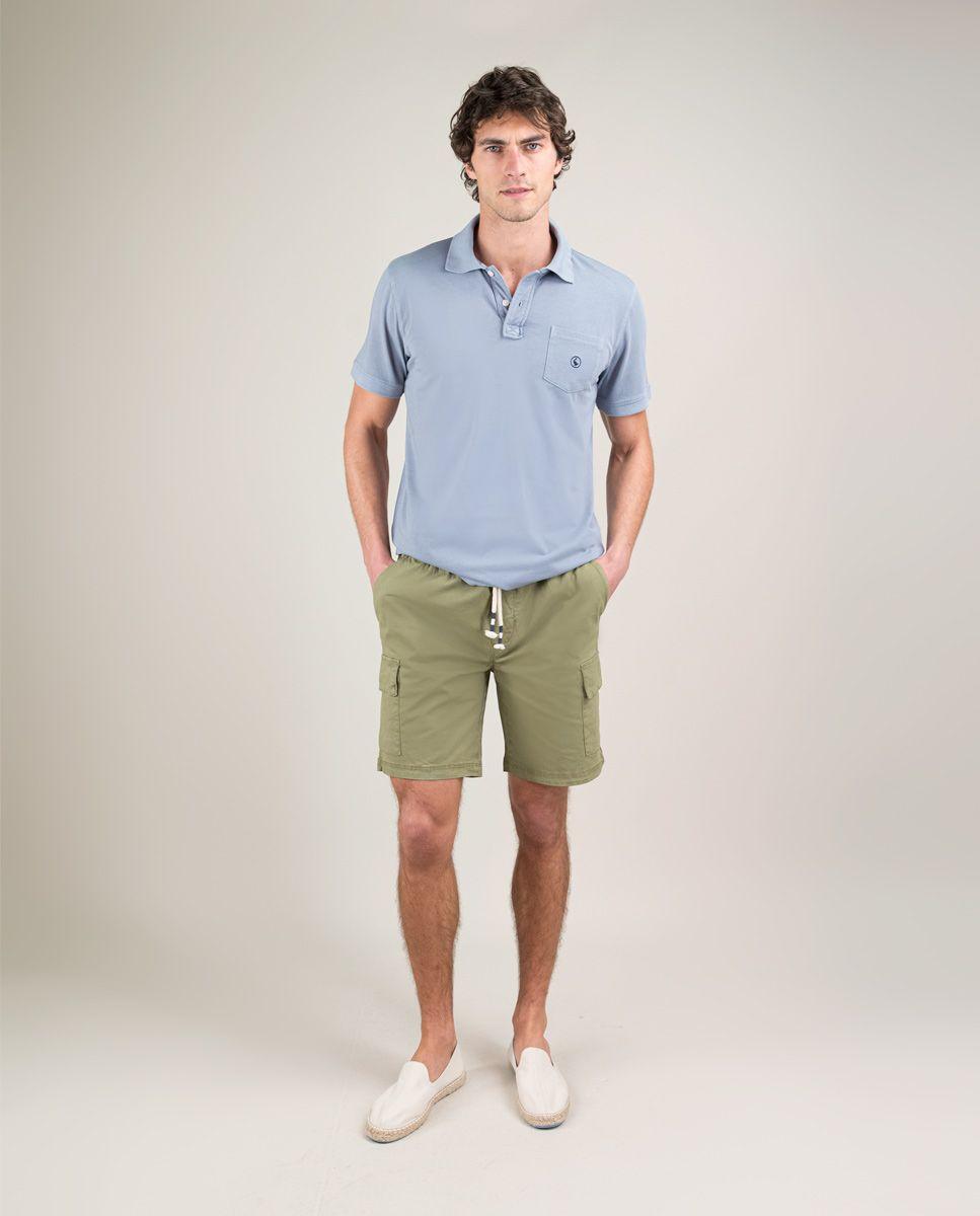 Polo Single Jersey Garment Dyed Azul HOMBRE PV 25-1