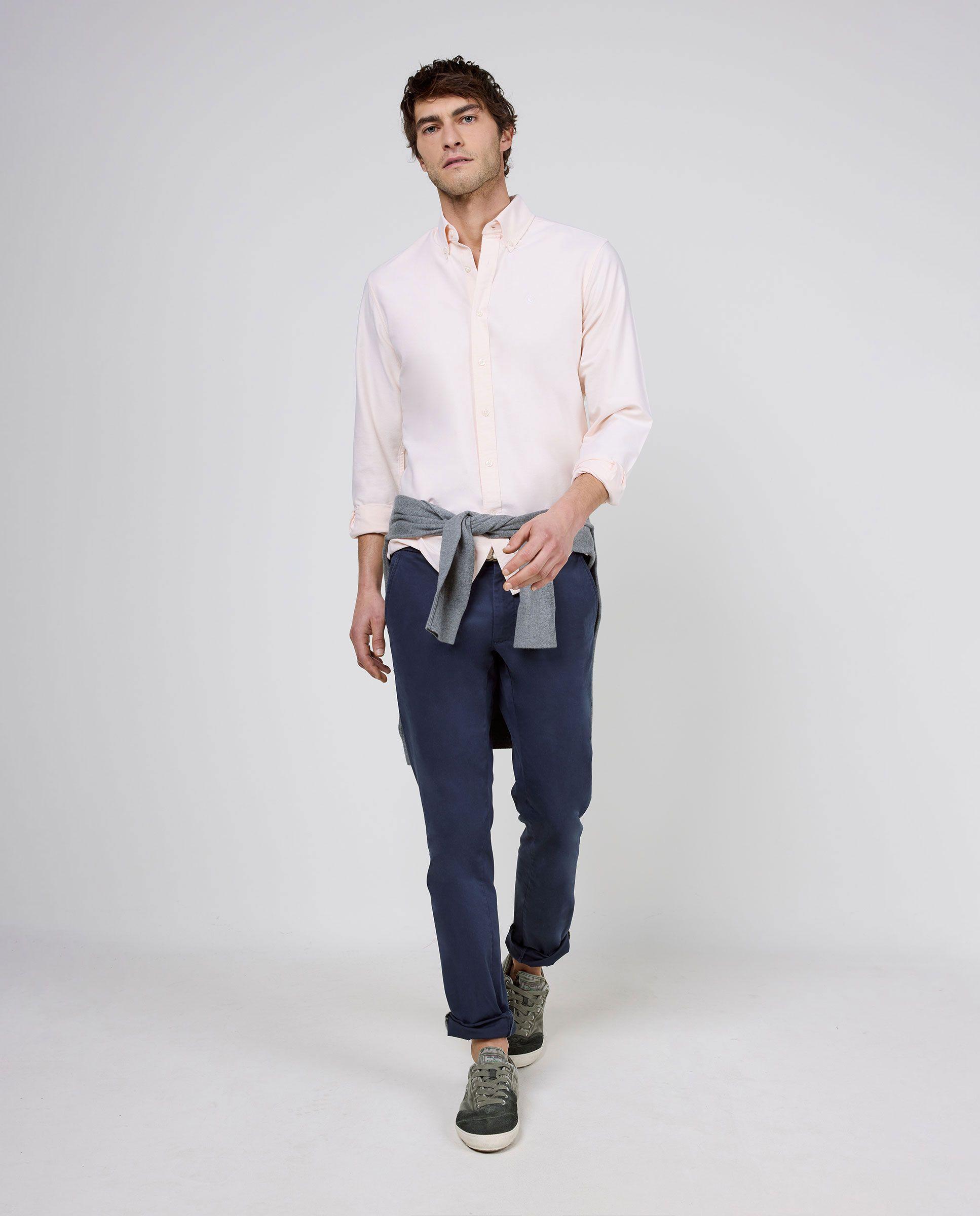 Camisa Oxford Liso Naranja HOMBRE PV 26-1
