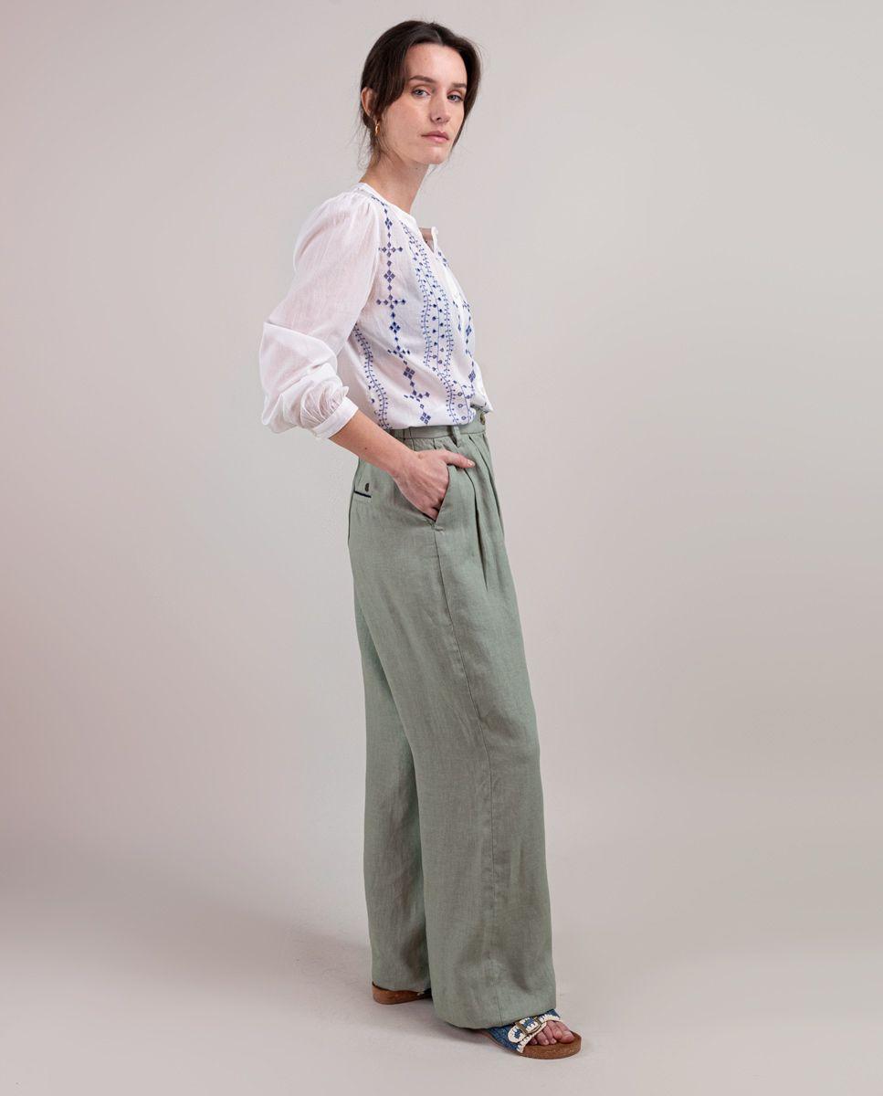 Pantalón Lino Verde MUJER PV 25-2