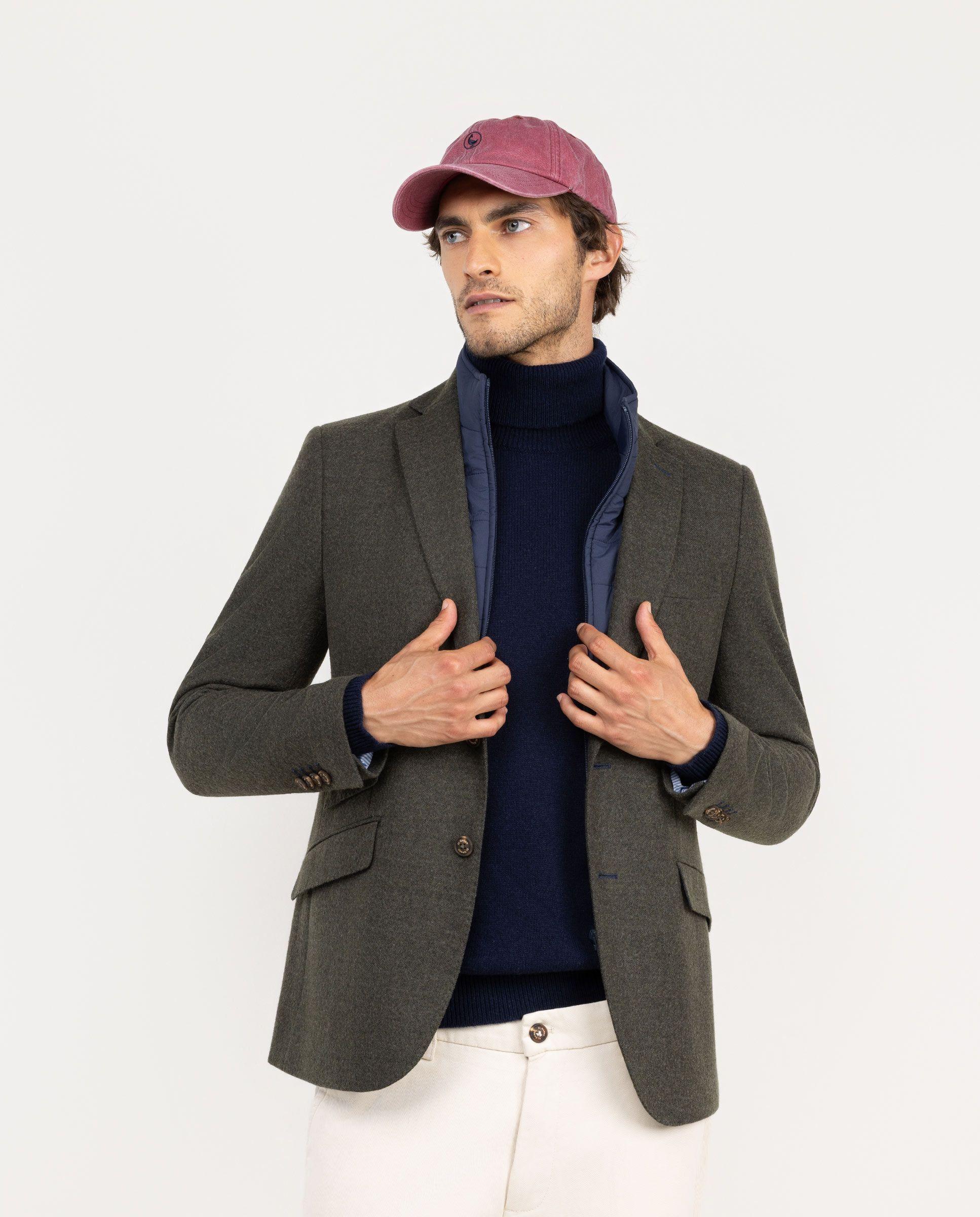 Americana Punto Lana Verde Desmontable HOMBRE OI 25-2