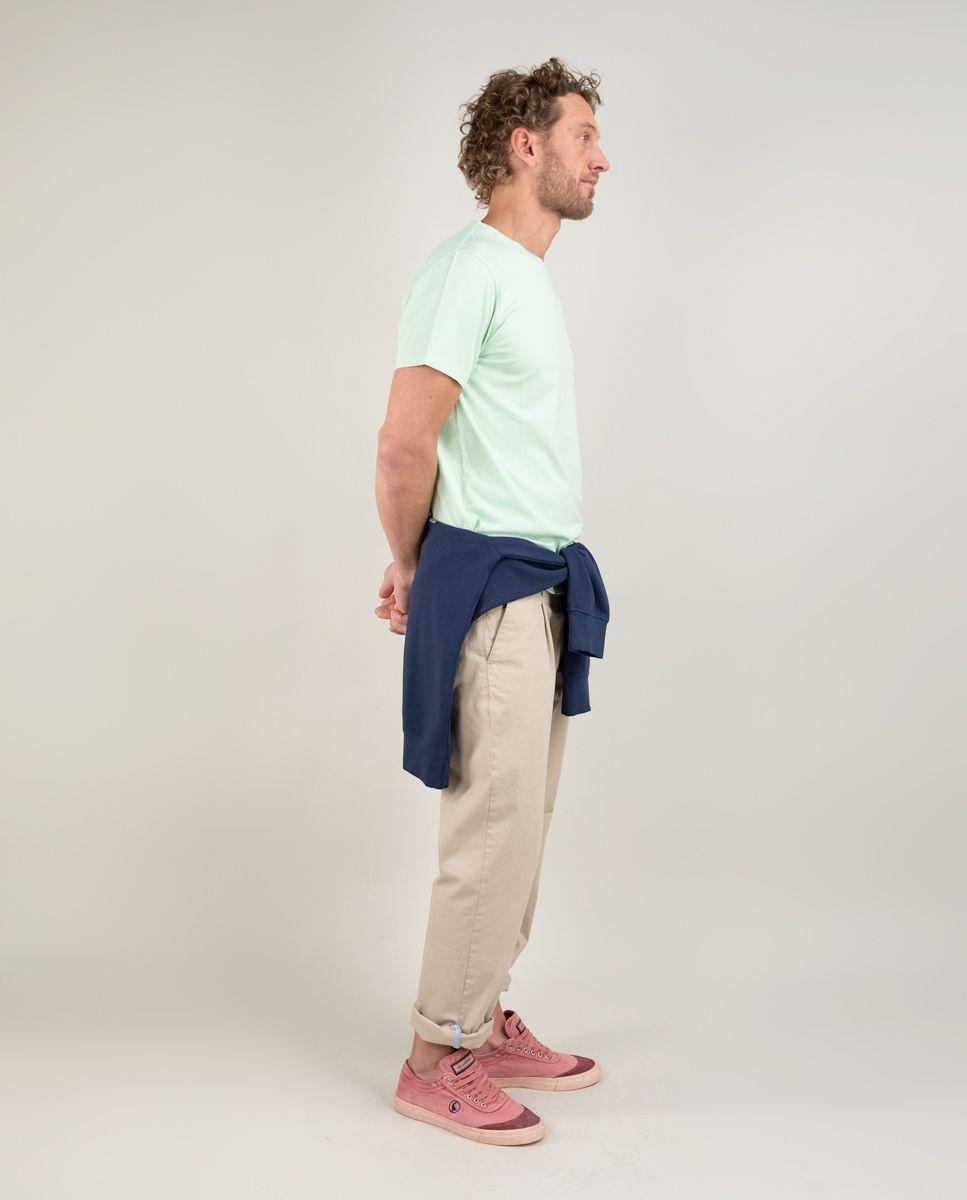 Camiseta Cuello Caja Garment Dyed Verde HOMBRE PV 25-2