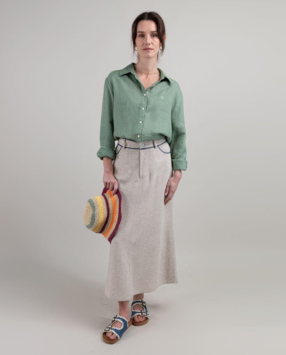 Camisa Lino Verde MUJER PV 25-0