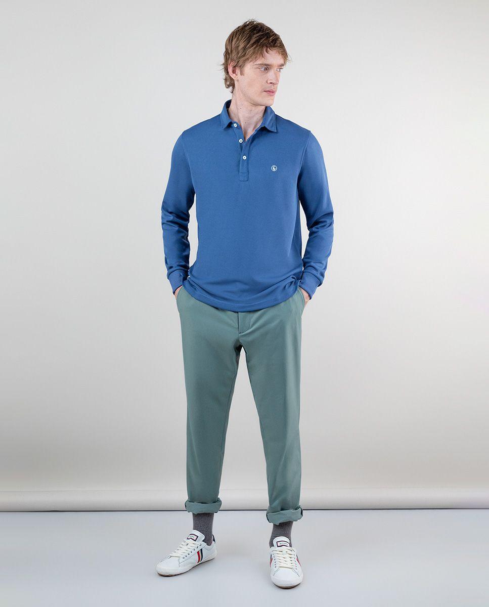 Polo Sepiia Manga Larga Azul-1