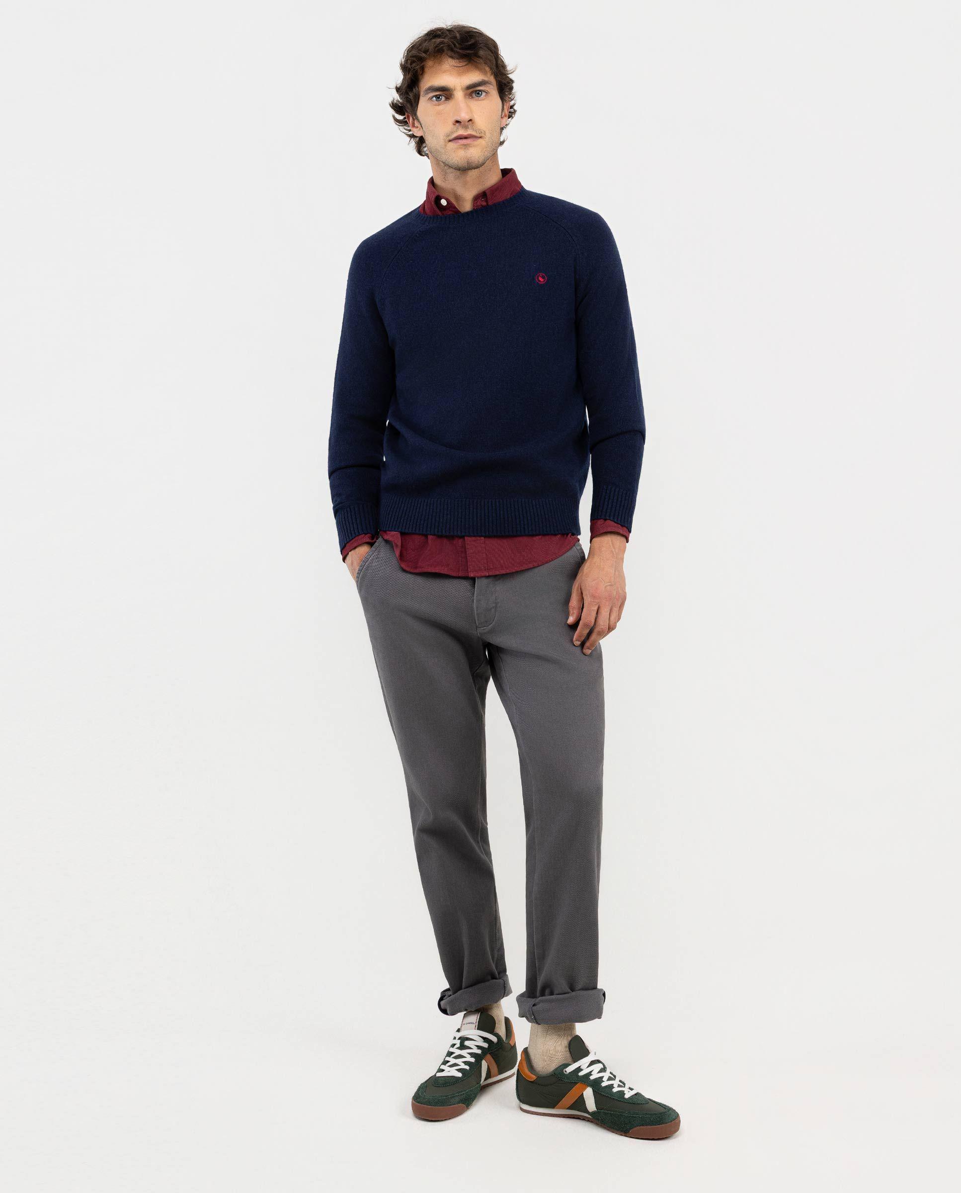 Jersey Merino Cuello Caja Marino HOMBRE OI 25-0
