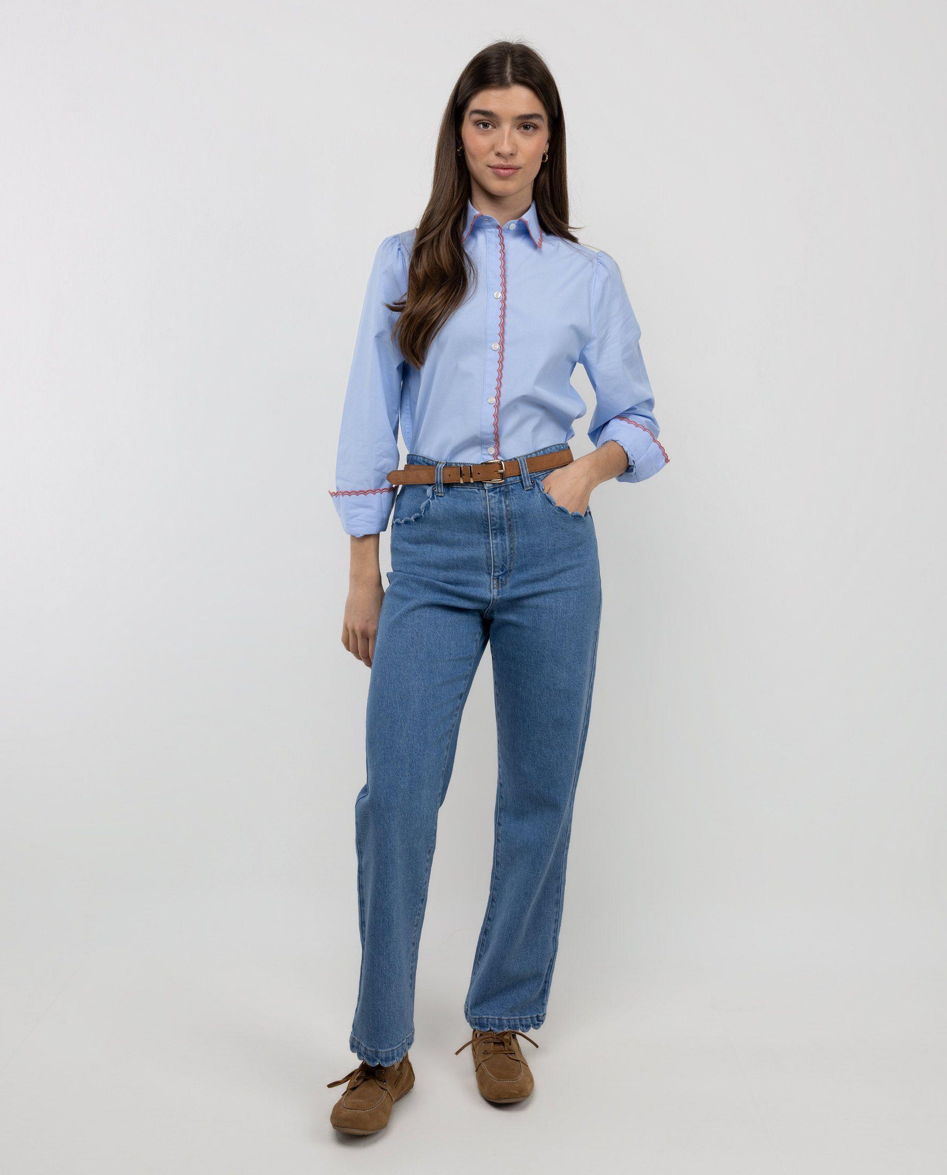 Camisa René Bordado Celeste MUJER PV 26-1
