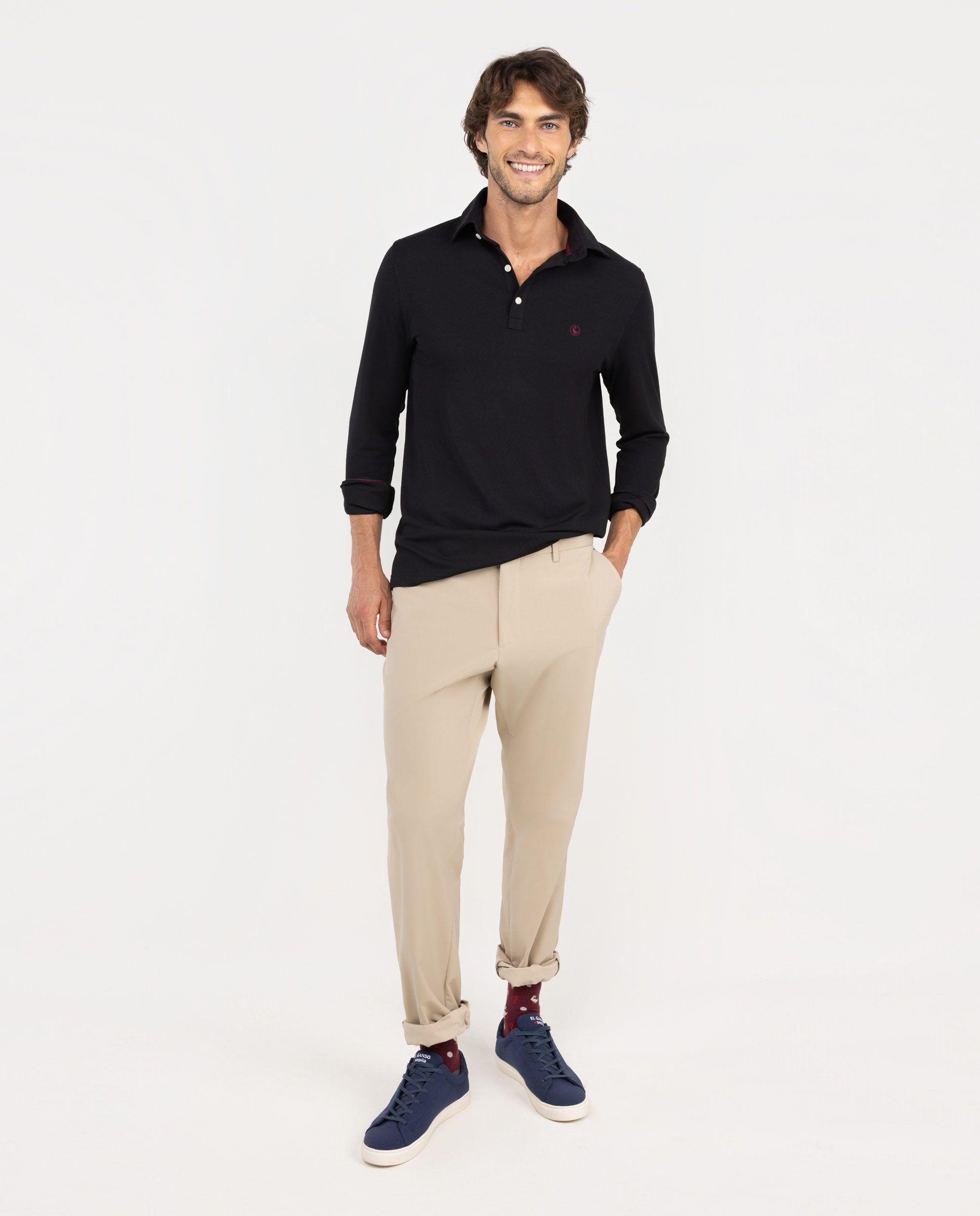 Polo Sepiia Manga Larga Negro HOMBRE OI 25-1
