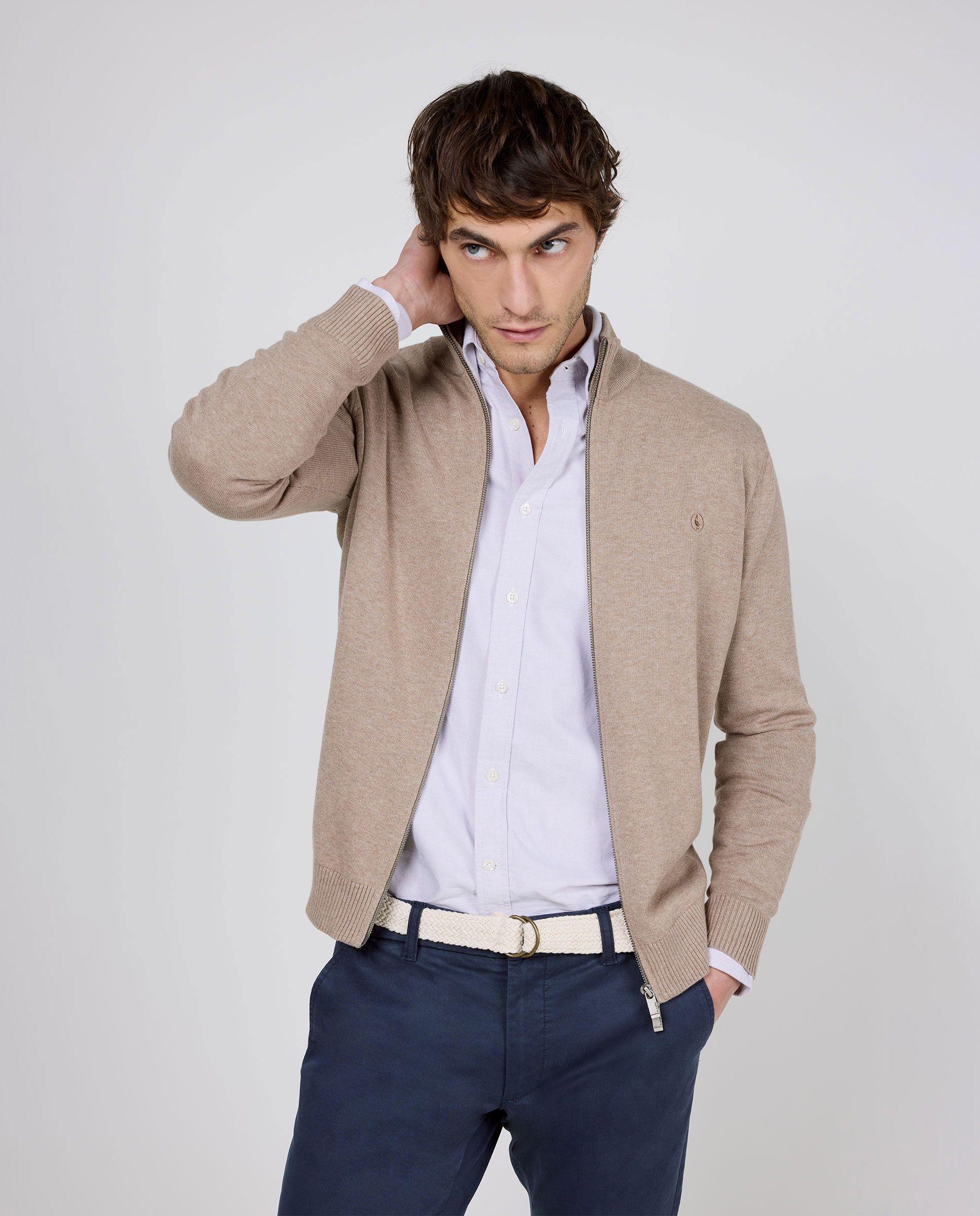 Cárdigan Cremallera Beige HOMBRE PV 26-2