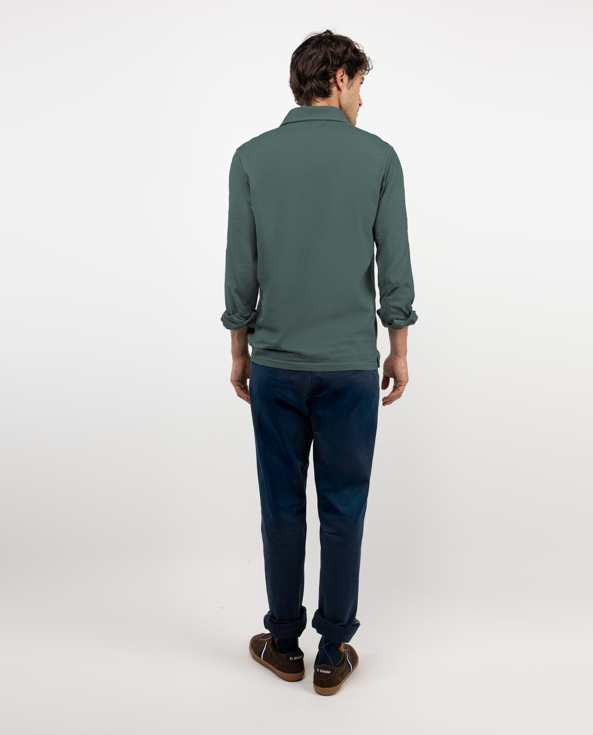 Polo Manga Larga Jersey Verde HOMBRE OI 25-2